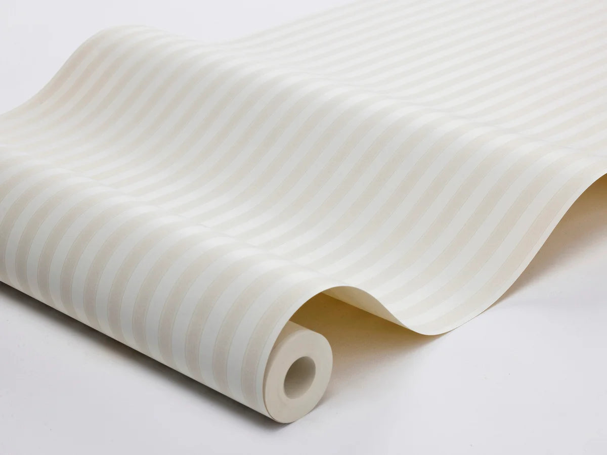 MÖLLE STRIPE Beige and White Striped Wallpaper