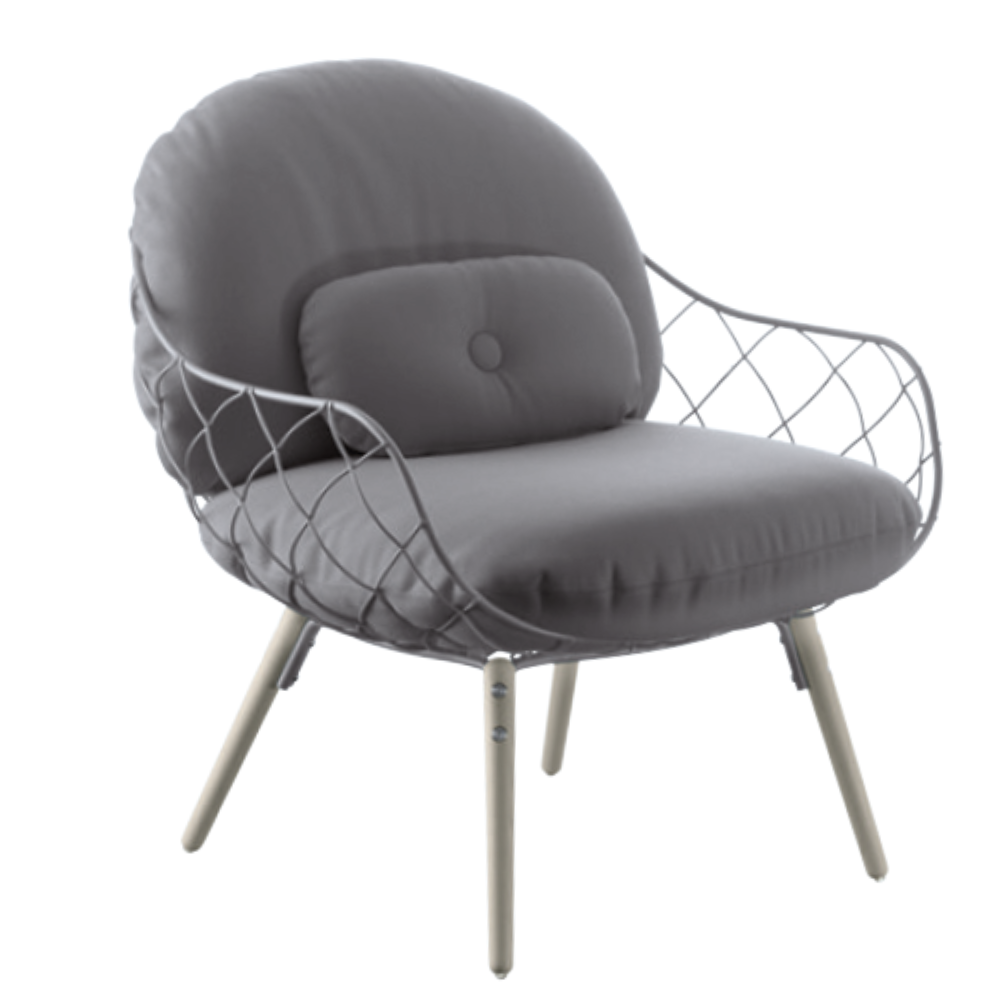 PIÑA grauer Sessel mit Eschengestell