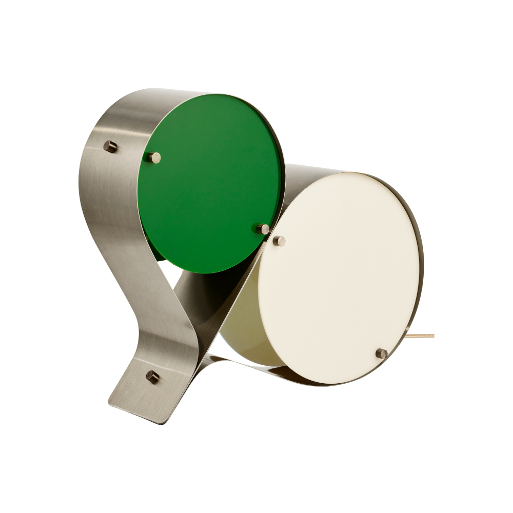 Tafellamp COPPIA crème met groen