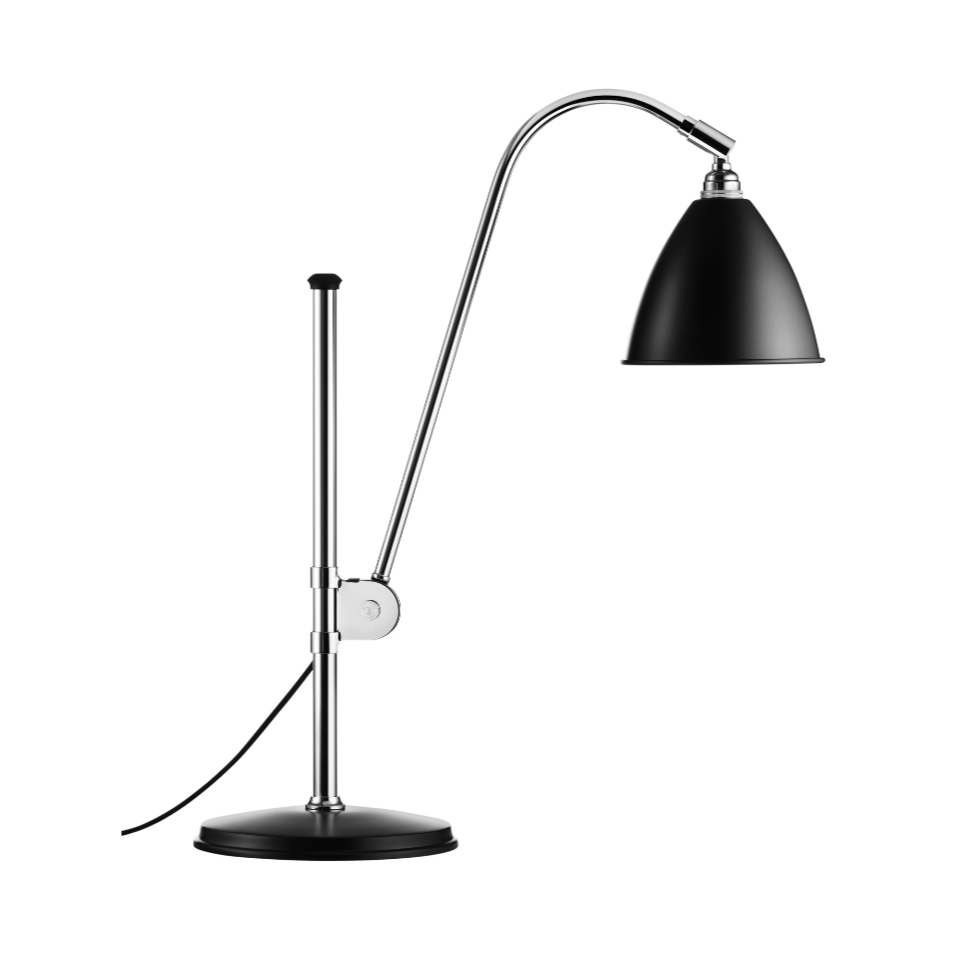 BESTLITE BL1 chrome table lamp with black shade