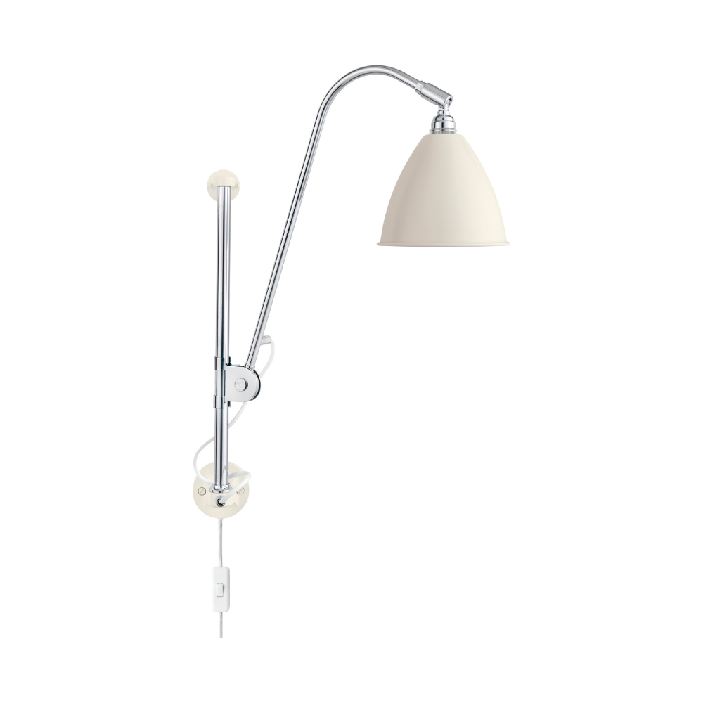 Wandlamp BESTLITE BL5 chroom met crèmekleurige kap
