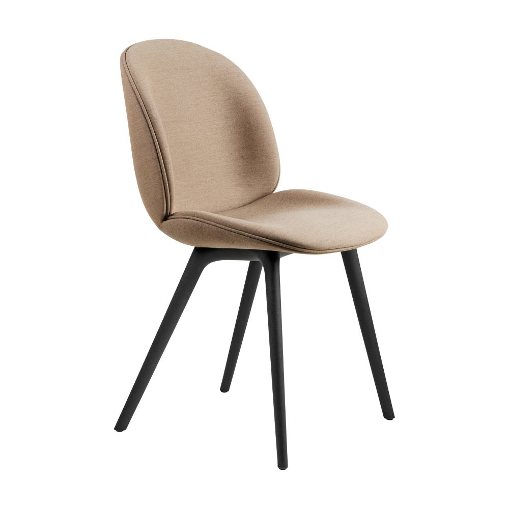 BEETLE upholstered chair with a black base