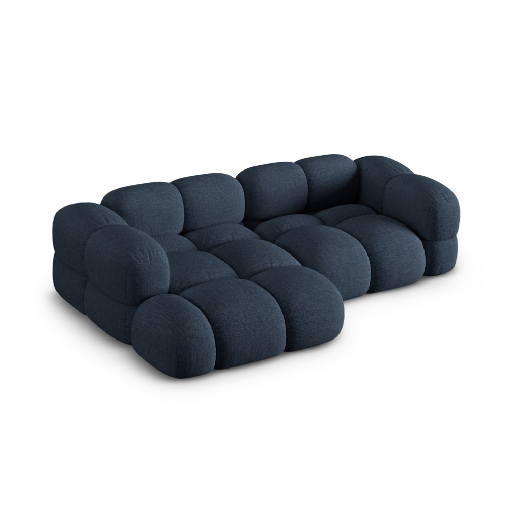 Driepersoons linkerhoekbank LORETTO blauw