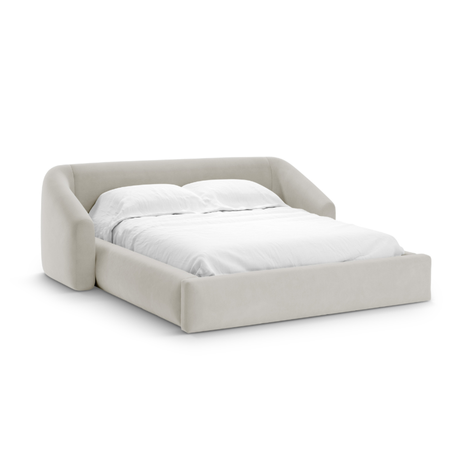 Samt Bett CAMPI beige
