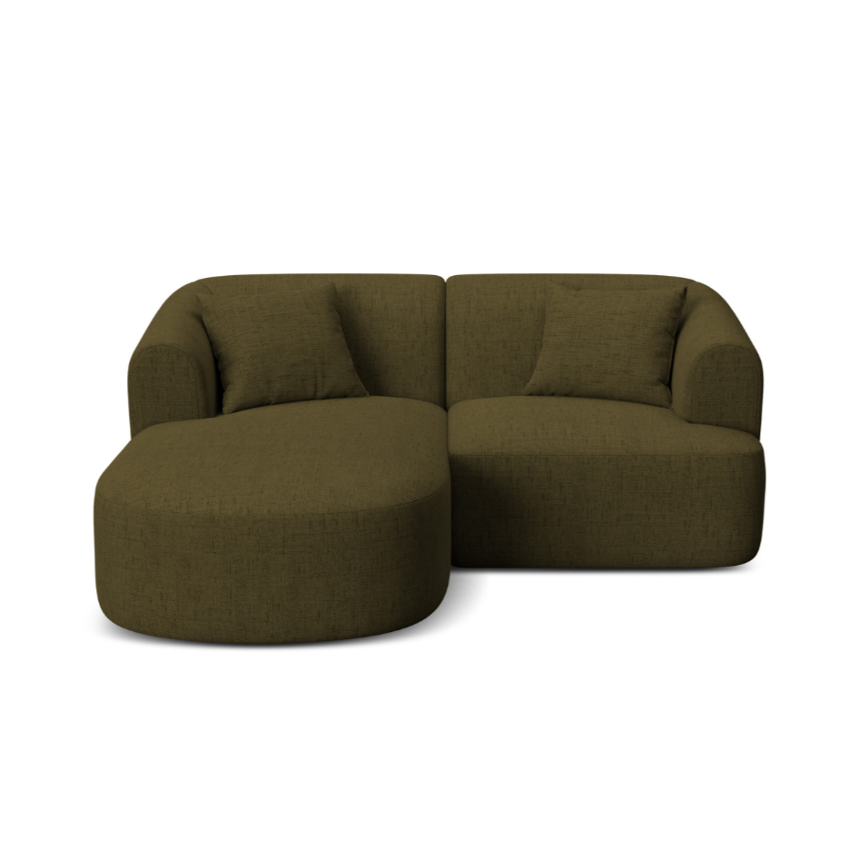 Linksseitiges 3-Sitzer-Sofa CAMPI grün Chenille