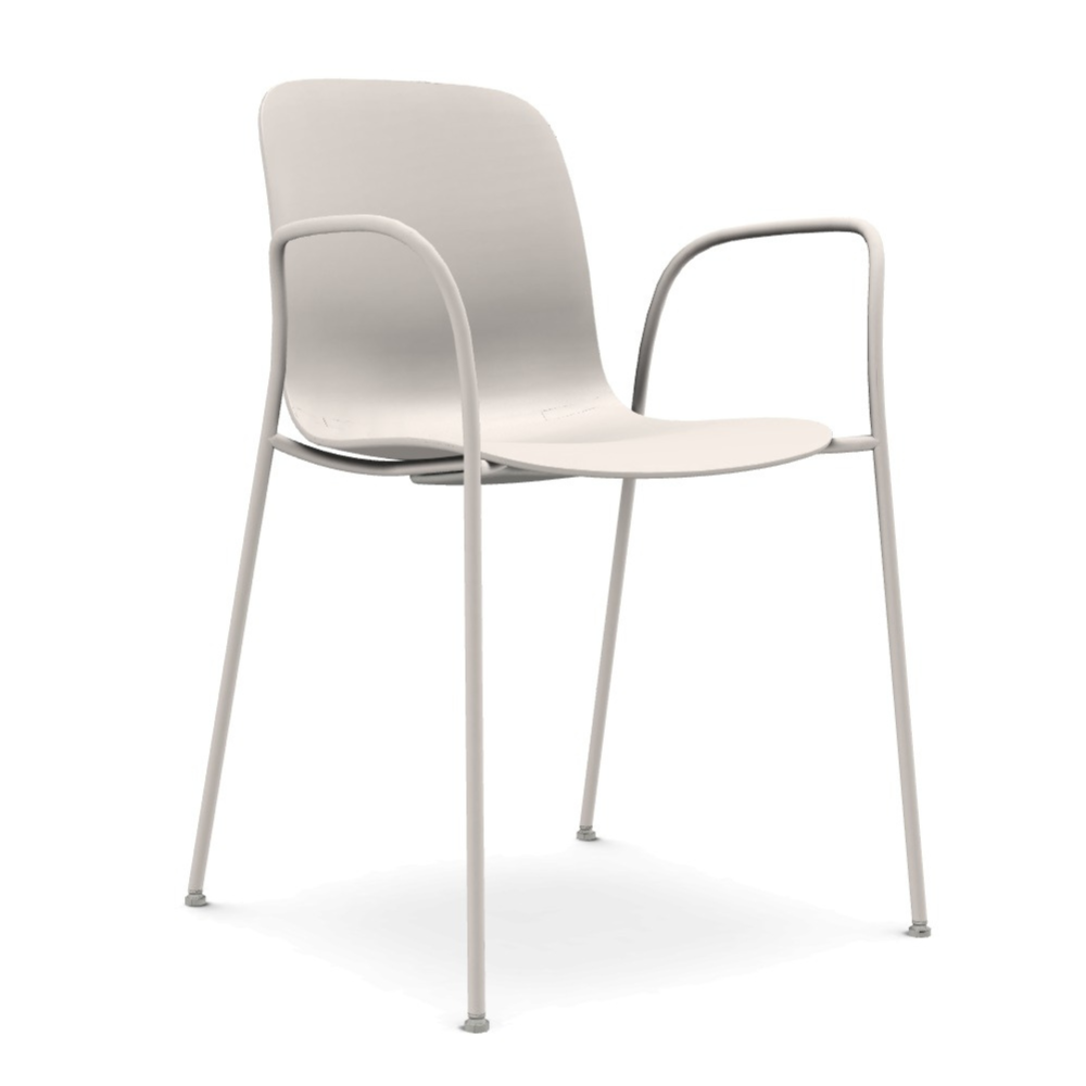 SUBSTANCE chair in white with a metal base