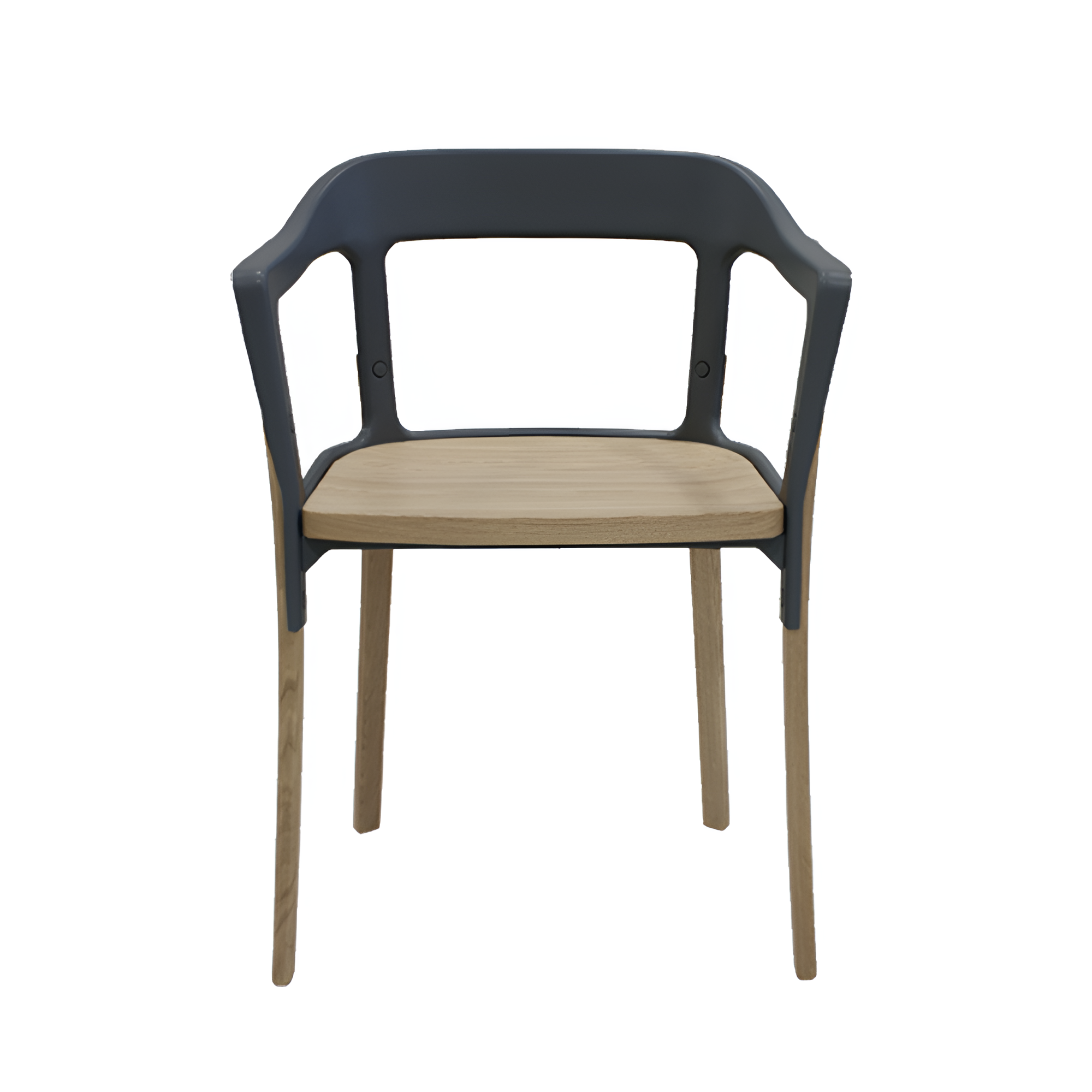 STEELWOOD chair, oak wood with a black backrest