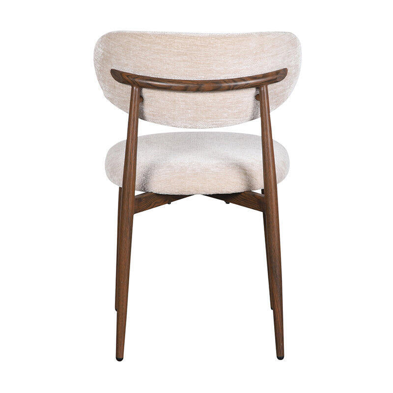 Beige JAPANDI stoel met een donkere houten basis