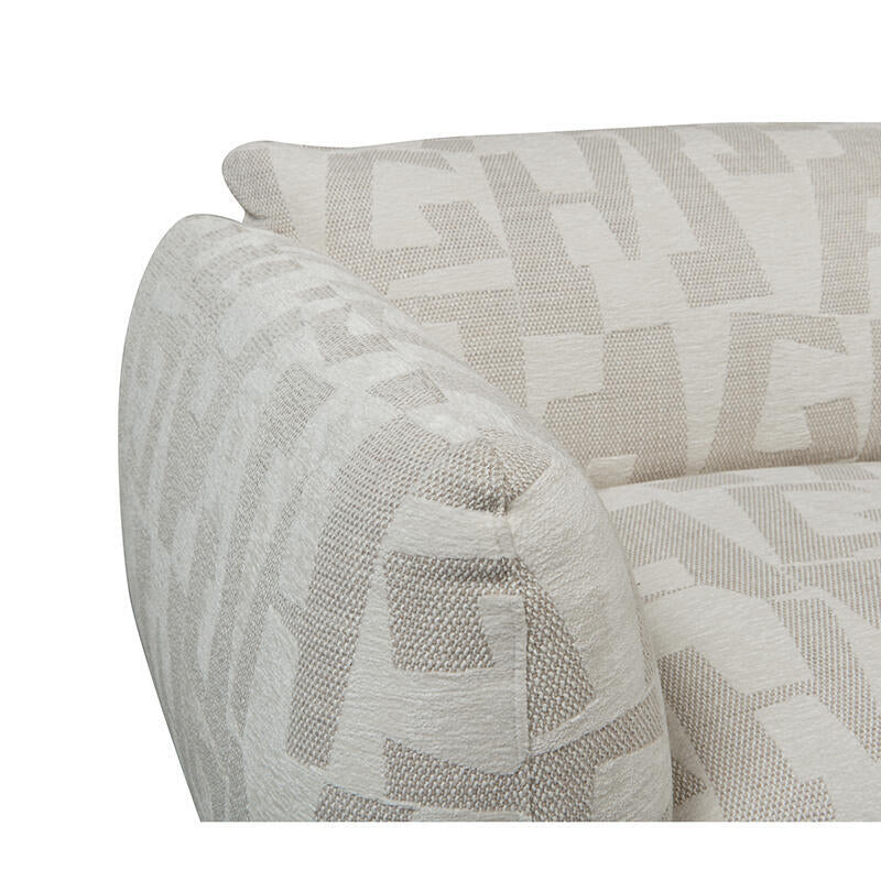 Sofa für 4 Personen AMSTERDAM in hellem Beige mit Muster
