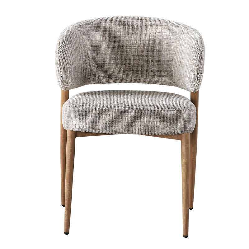 Stoel FUJI grijsbeige met houten basis