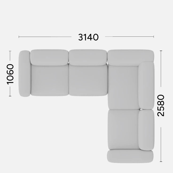 Right-sided corner sofa BABBLE customizable