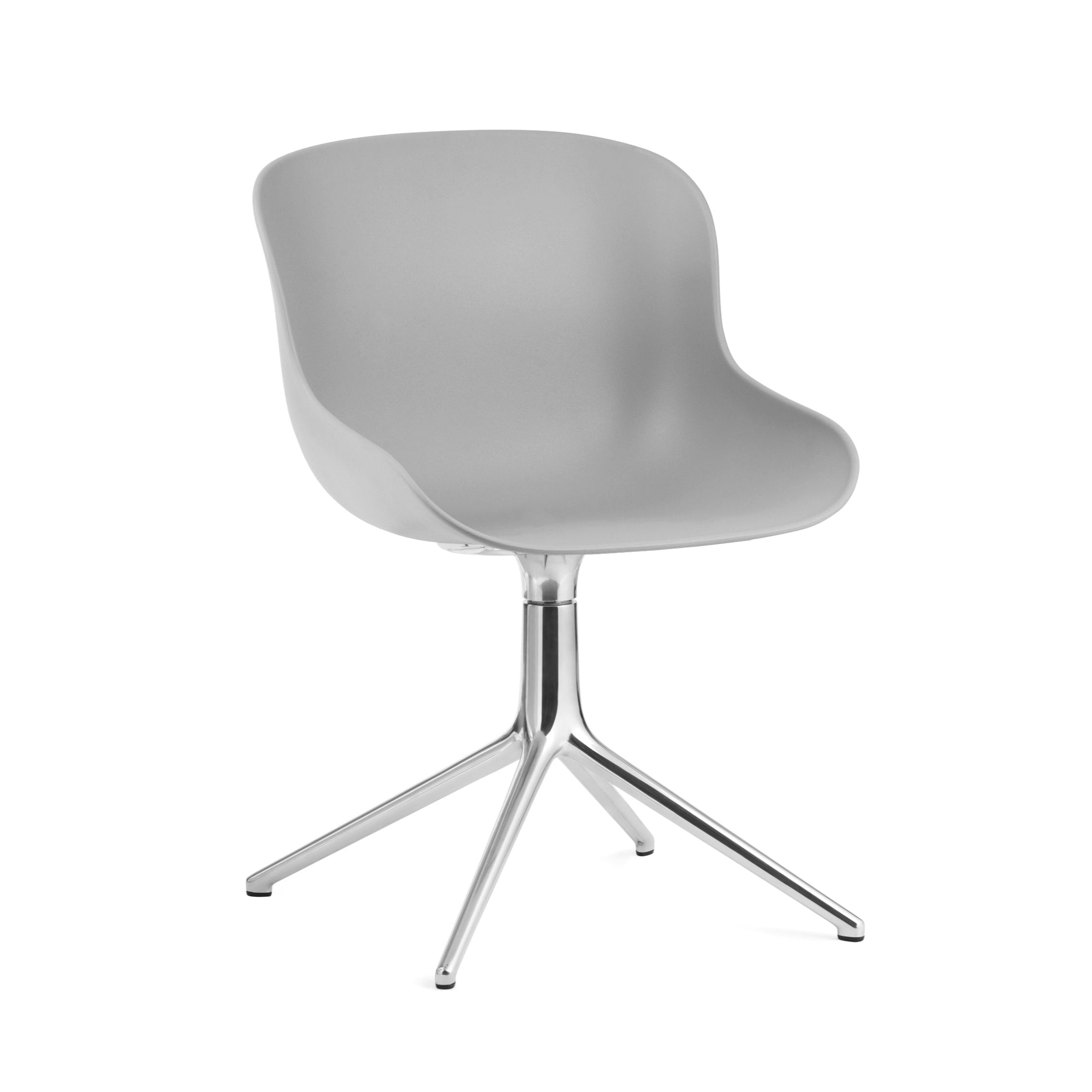 Hyg 4L Grey Office Chair mit einer Aluminiumbasis