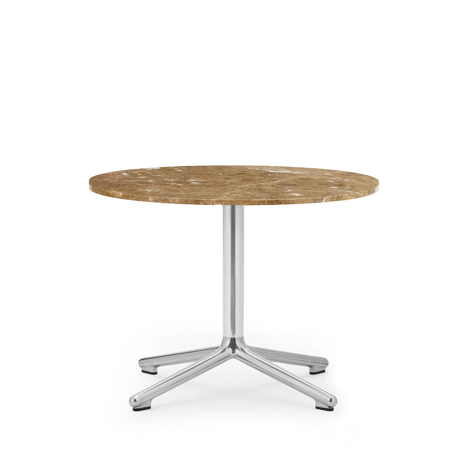 Coffee table Lunar Sand Marble Top with an aluminum base