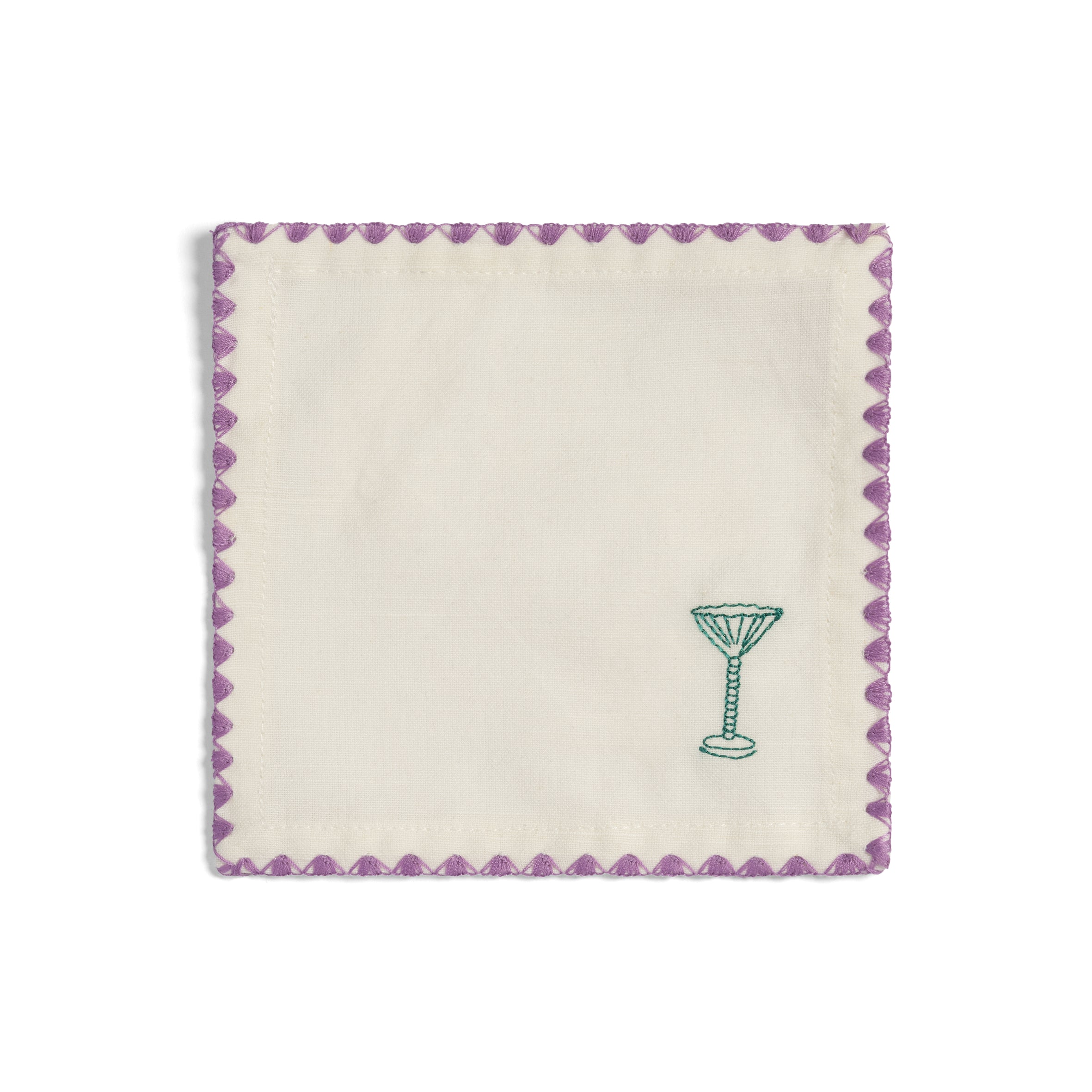 Zigzag Cotton Cocktail Napkin Set