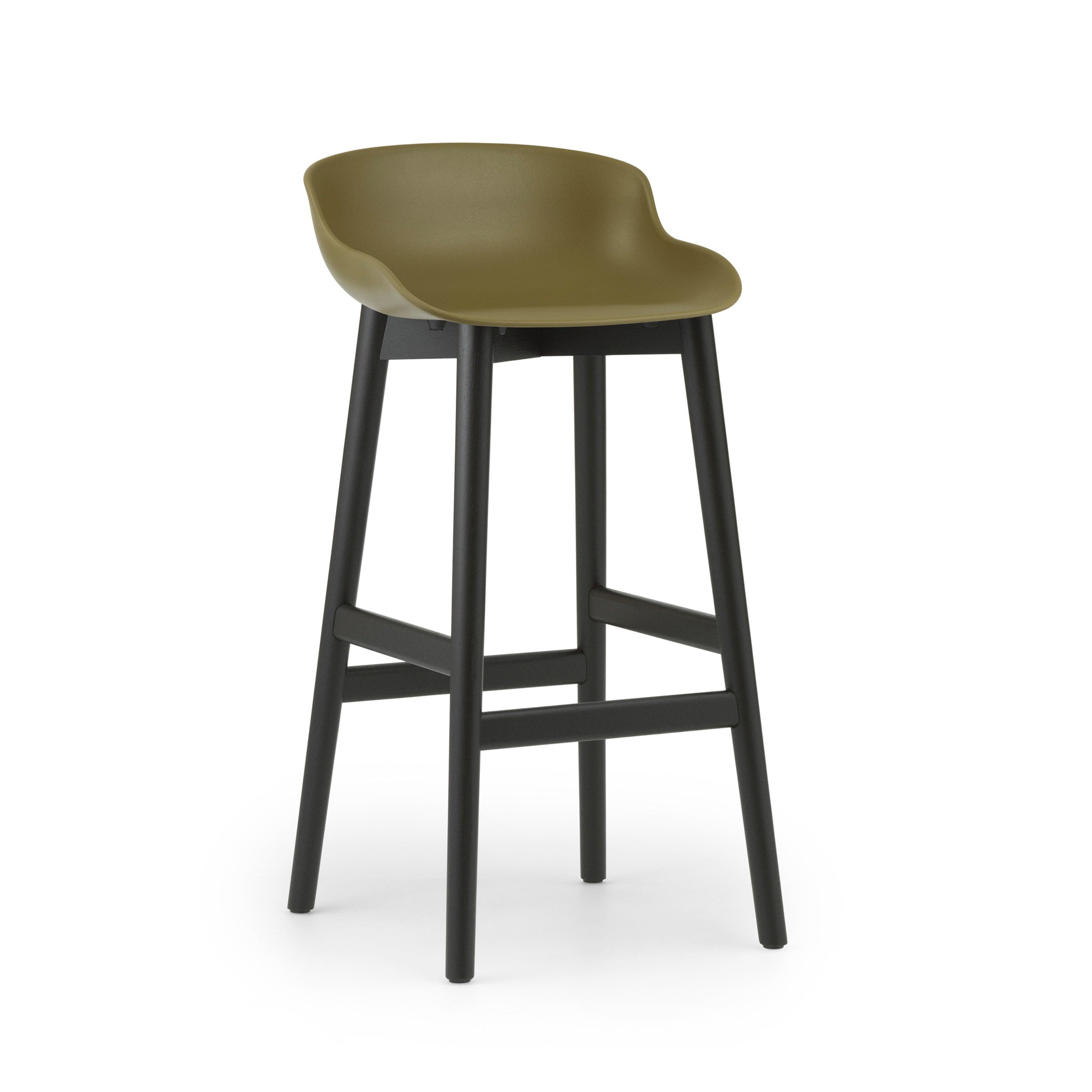 Hyg olive bar chair with black oak base