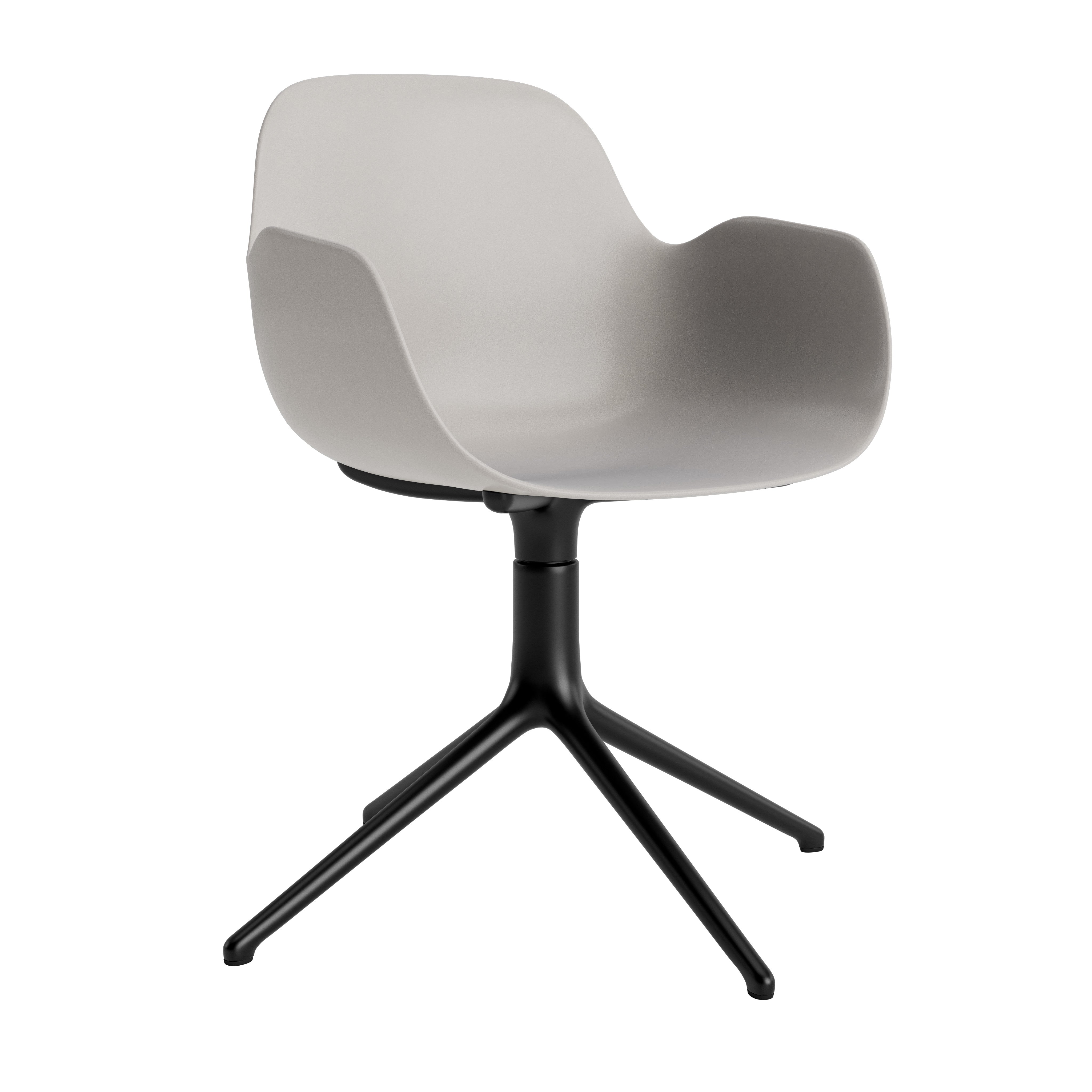 Bürostuhl mit Armlehnen 4L warmes Grau mit schwarzer Basis