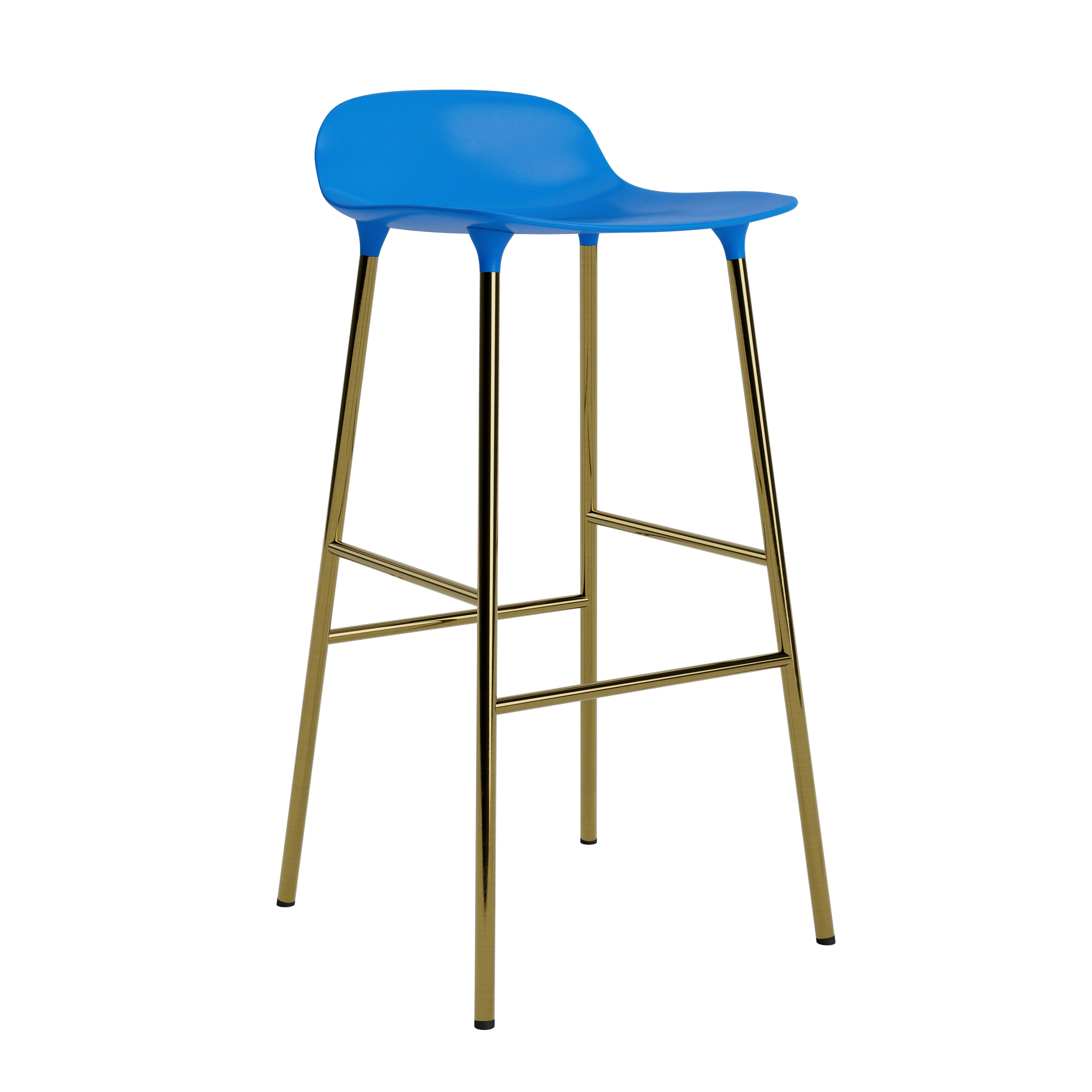 Hocker FORM blauw met gouden basis