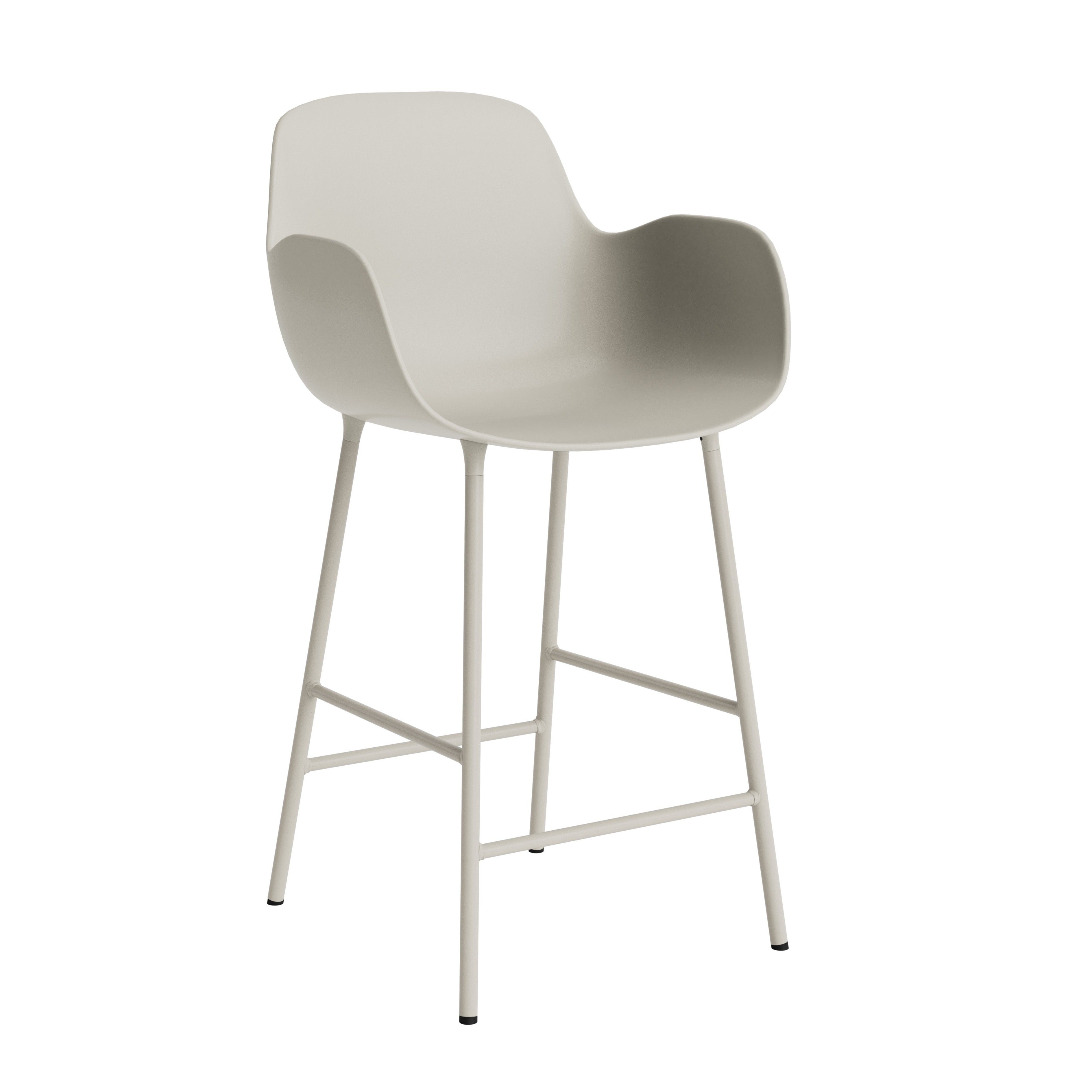 Bar chair with armrests light gray forms