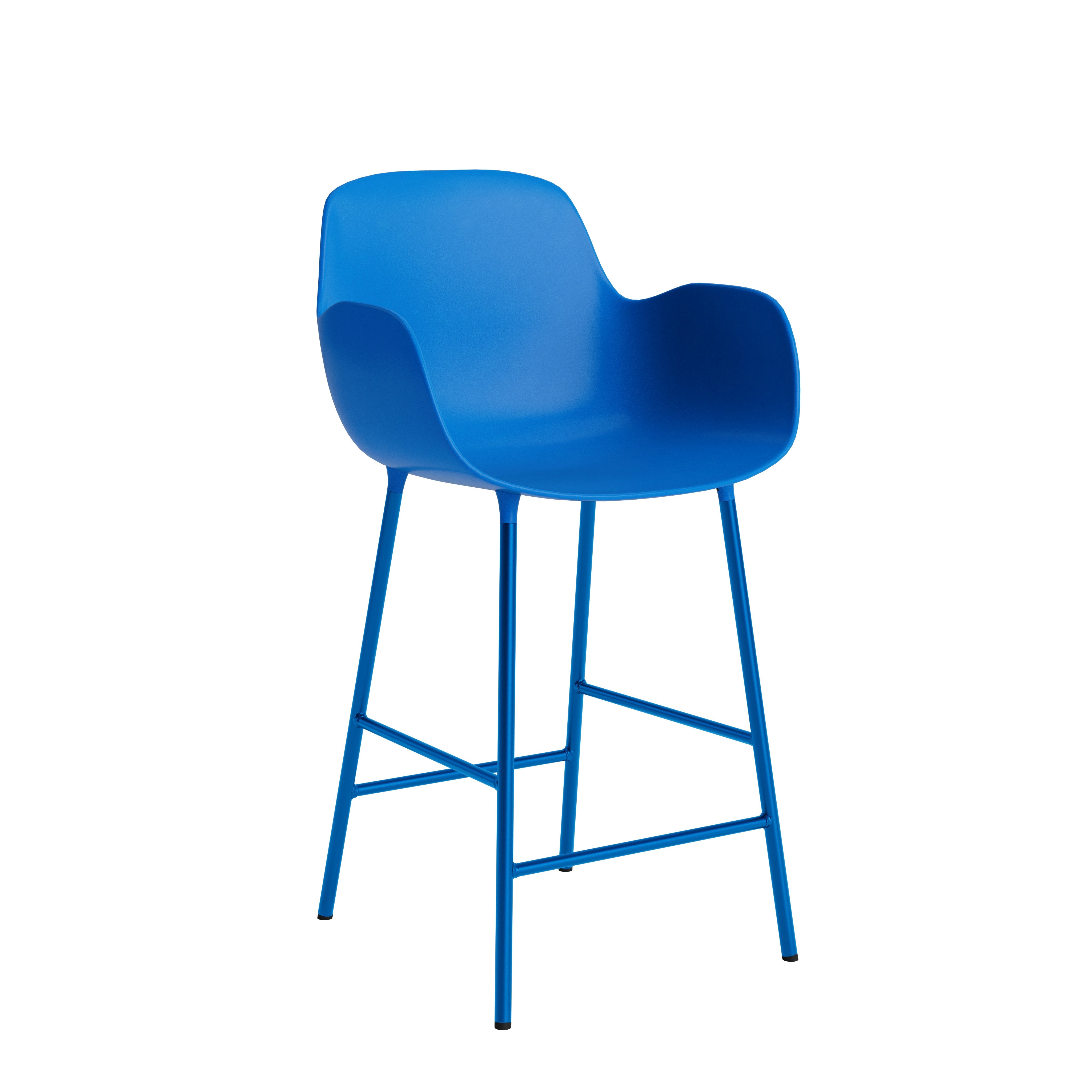 Bar chair with armrests blue forms