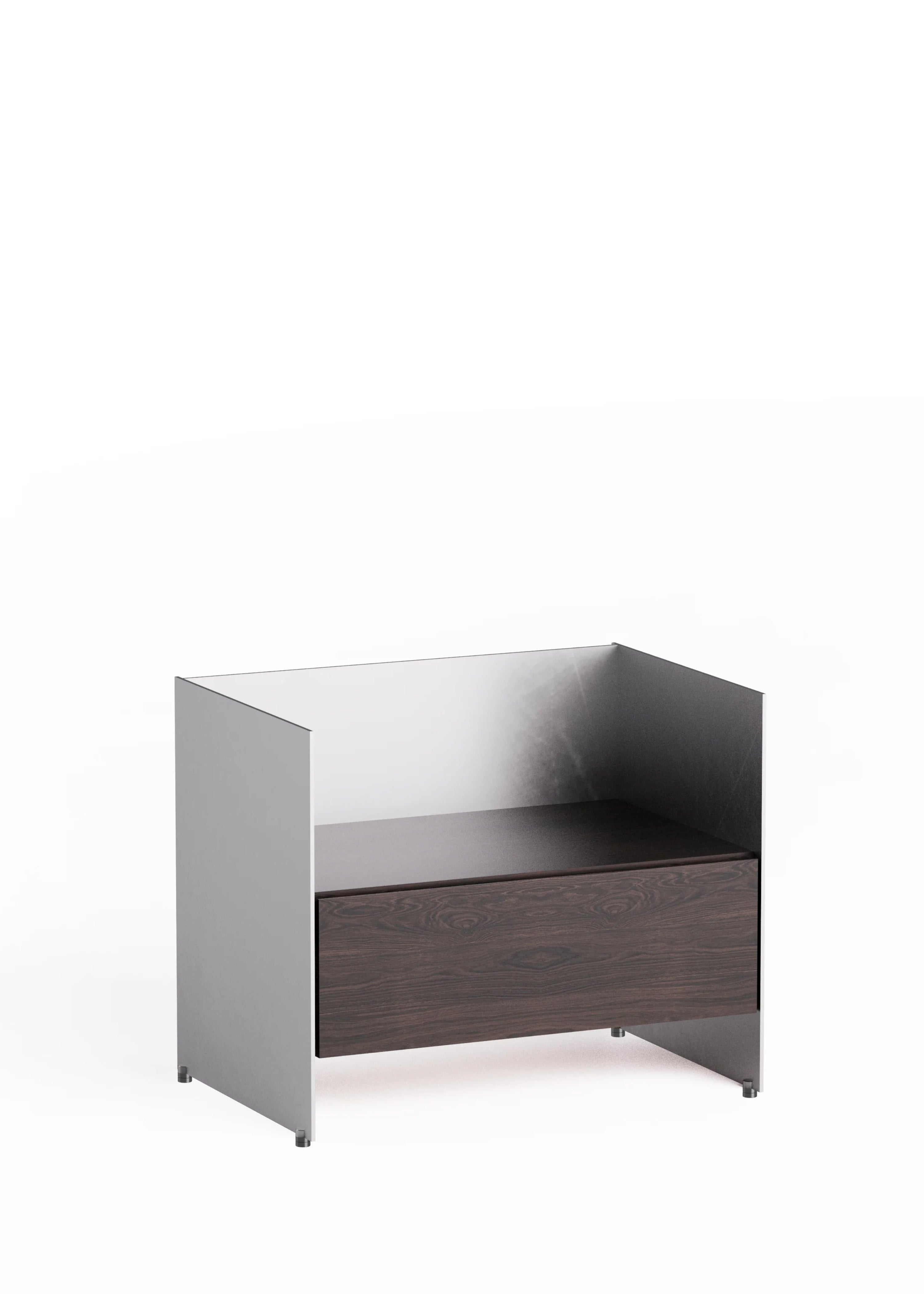 ALOOX 60 Cabinet in Ebony Oak Wood with Aluminum Finish