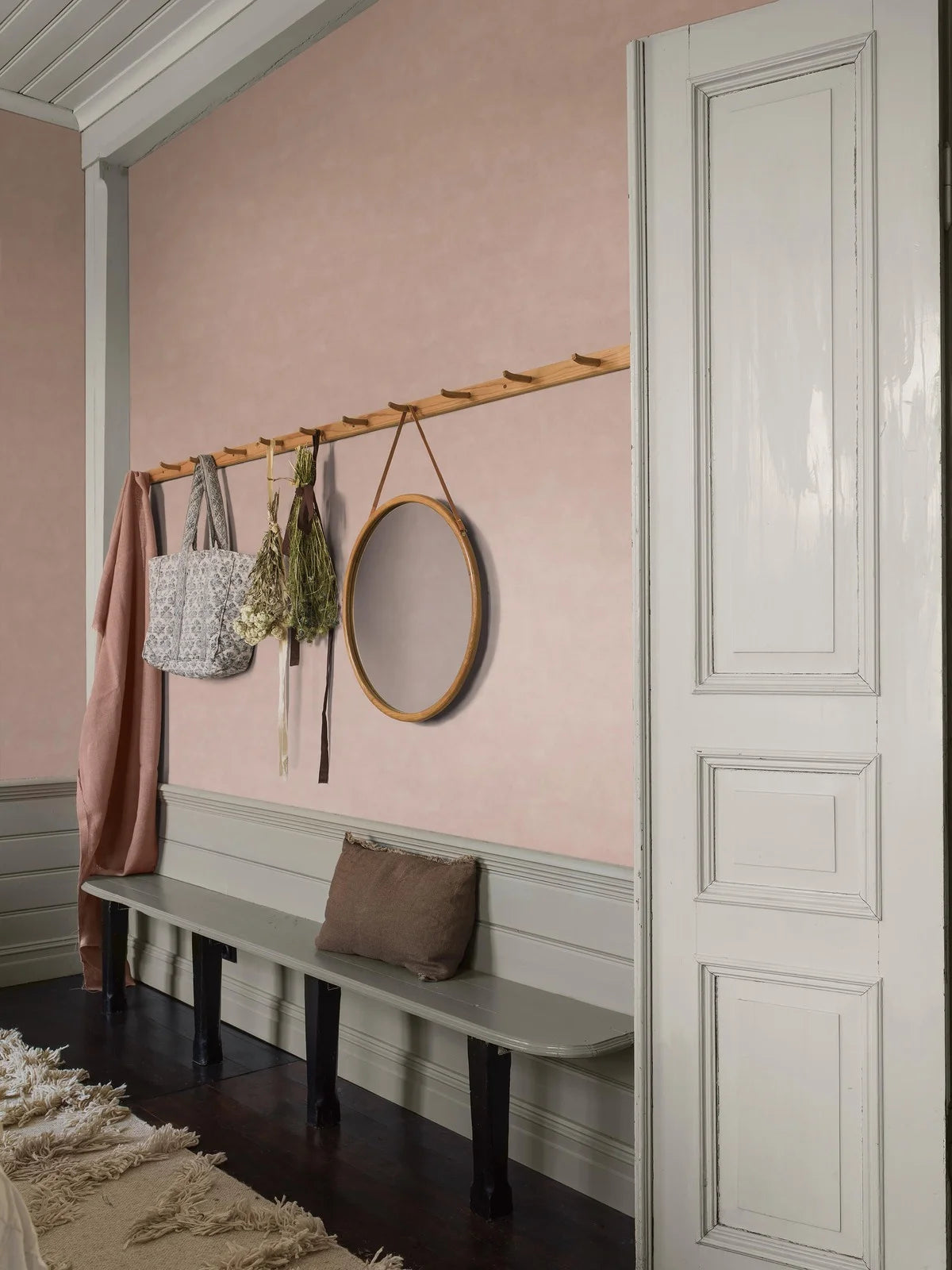 Behang dat canvas imiteert SHADES - RHODONITE lichtroze