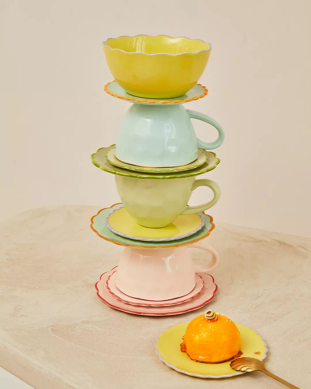 GOOD MORNING green cappuccino mug