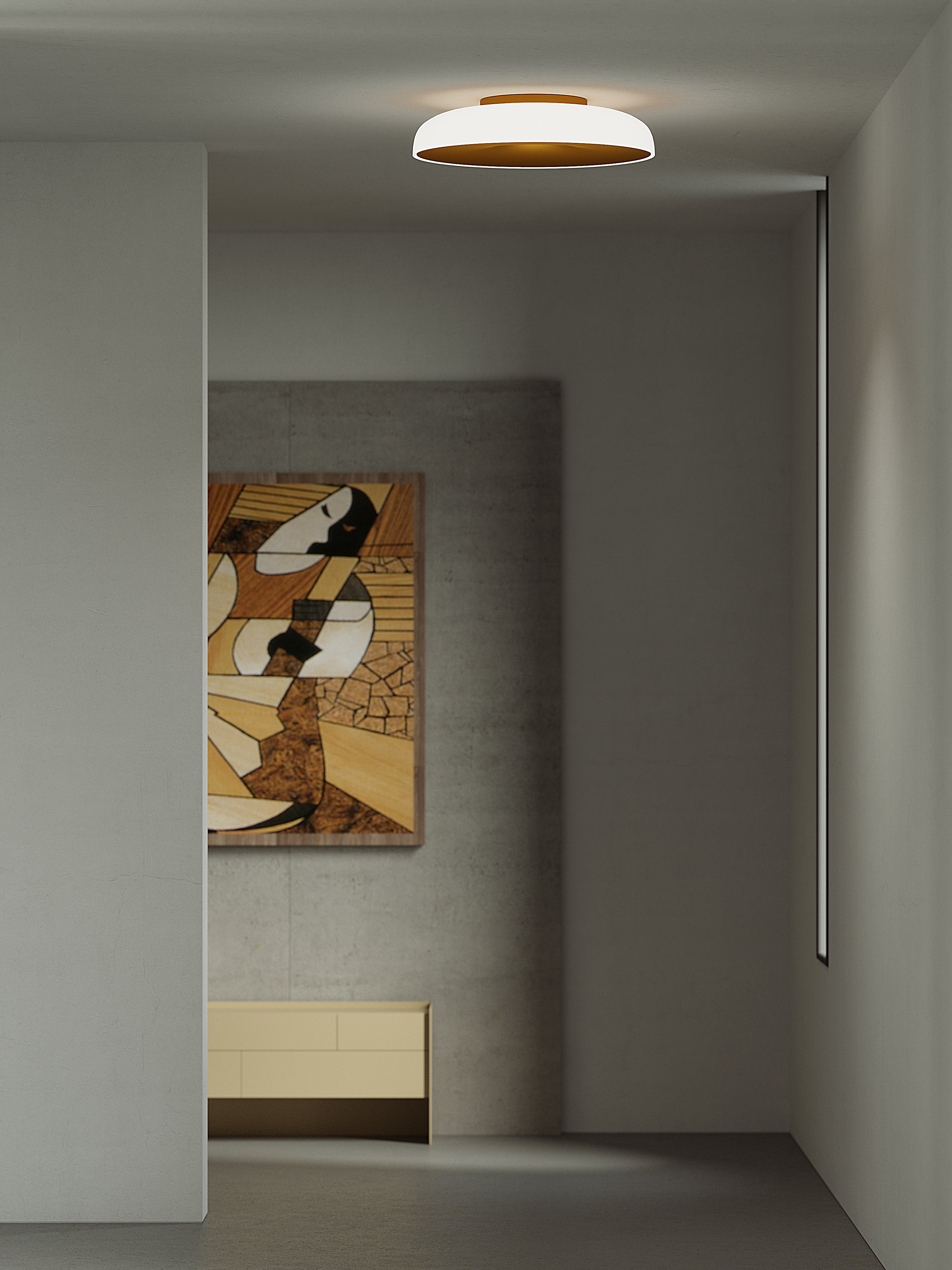 Plafondlamp CHET-B gesmeed grijs met wit