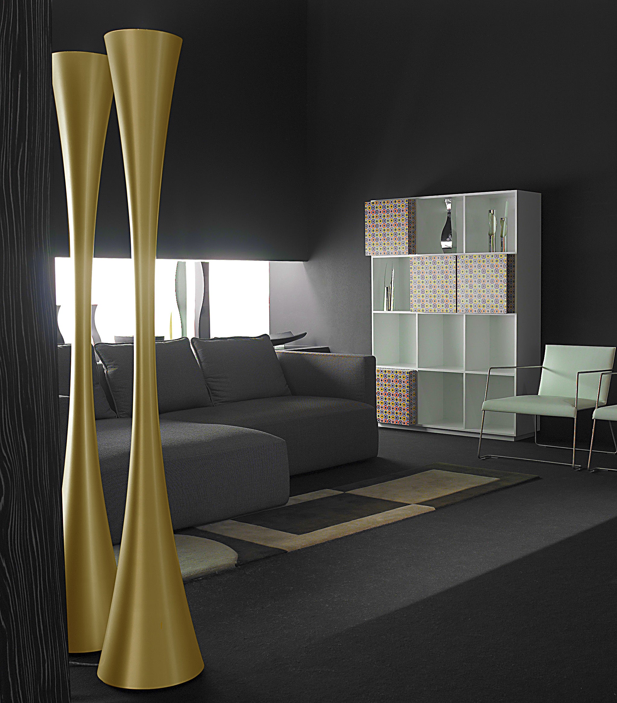 Vloerlamp BICONICA parel goud