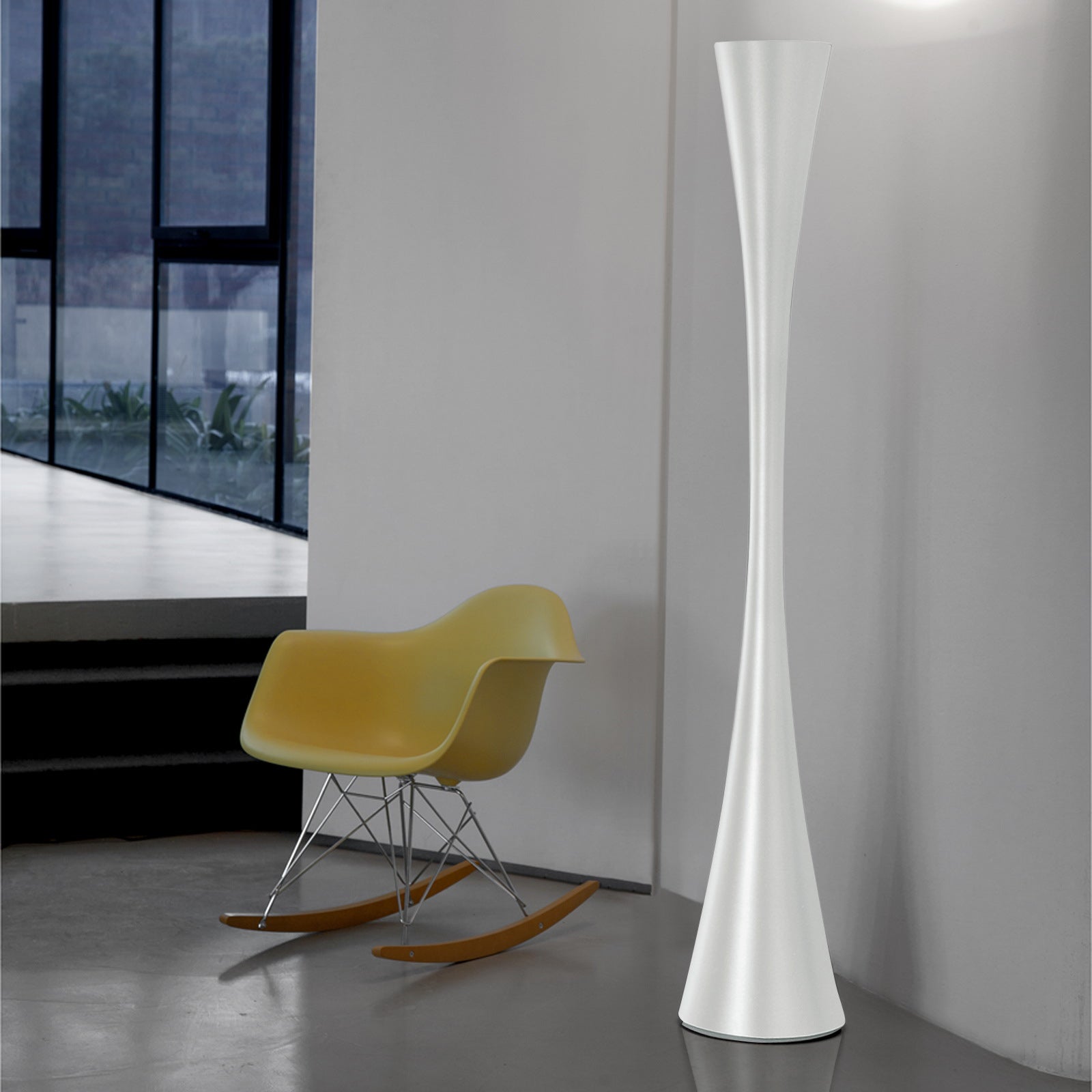 BICONICA Vloerlamp in glanzend wit