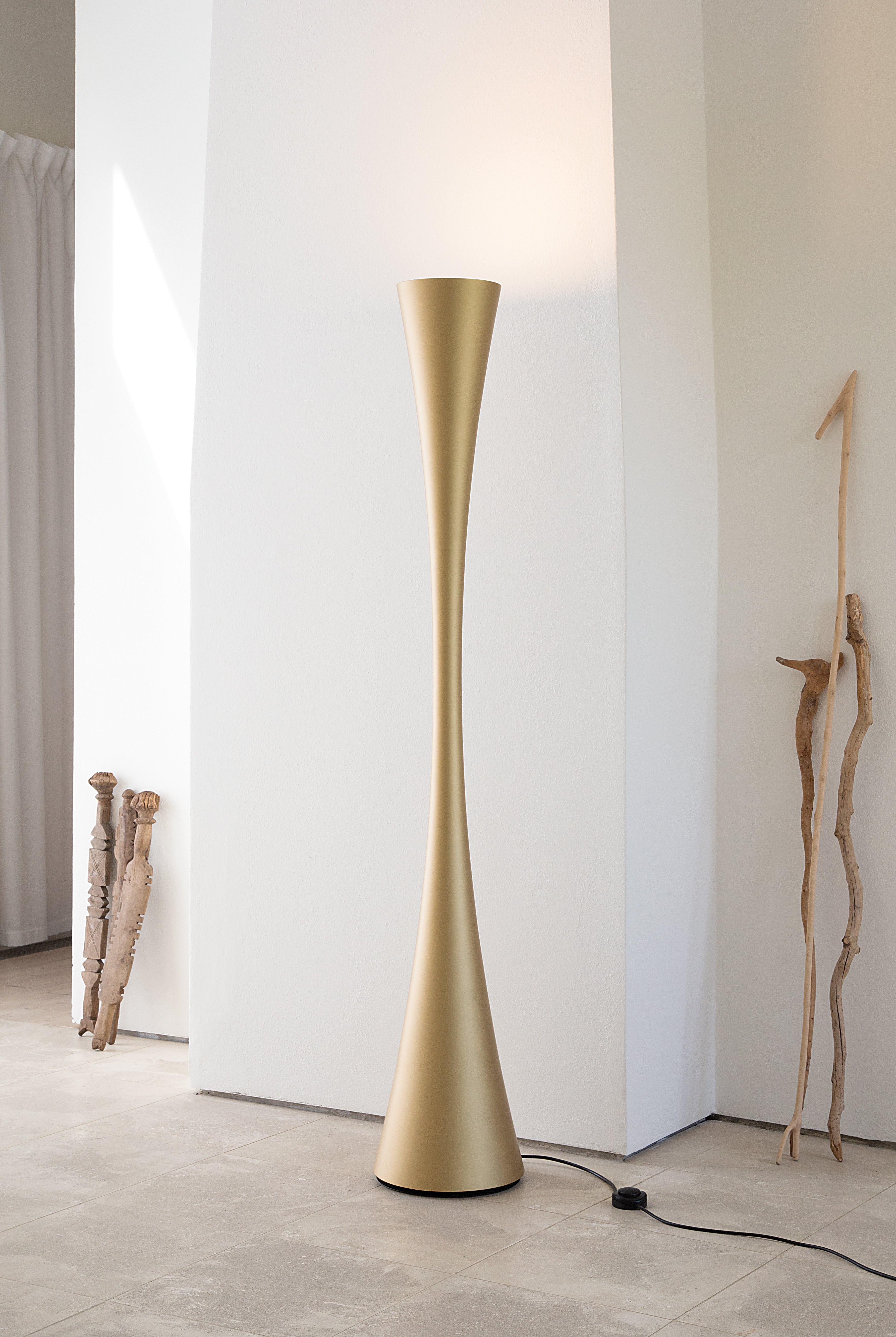 Vloerlamp BICONICA parel goud