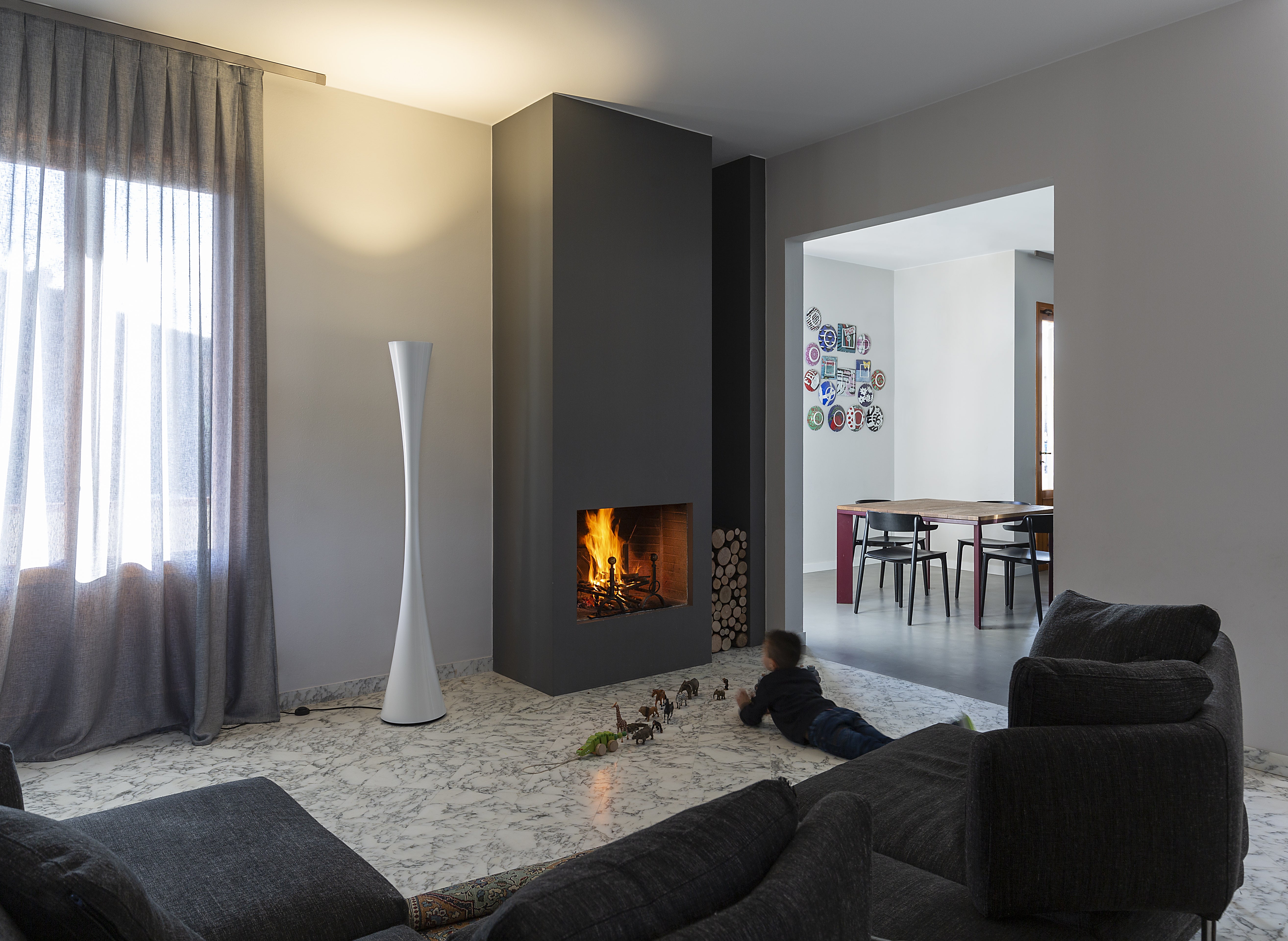 BICONICA Vloerlamp in glanzend wit