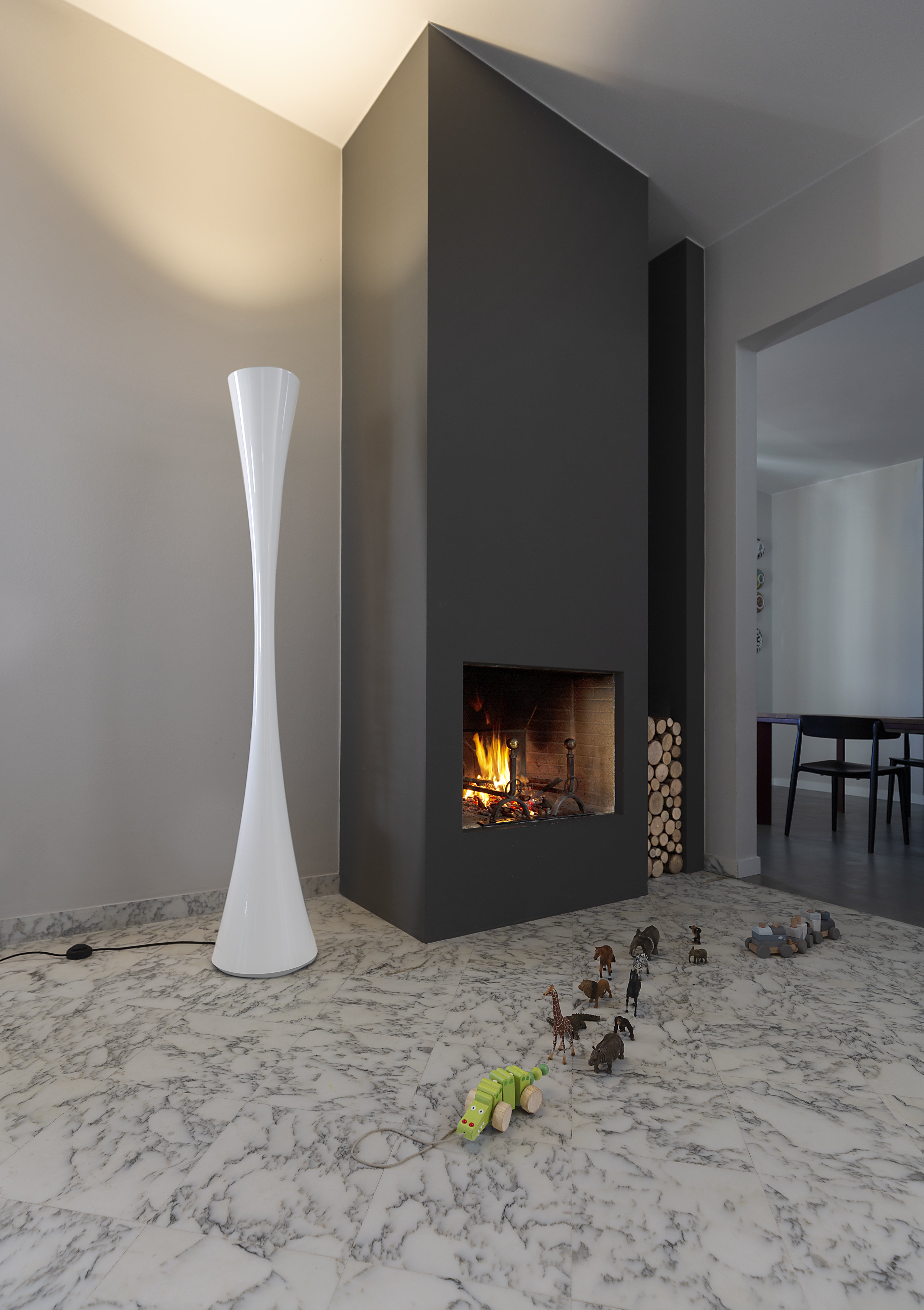 BICONICA Vloerlamp in glanzend wit