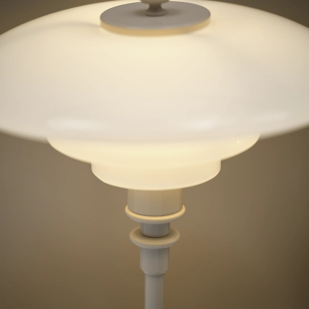 Tafellamp PH 2/1 wit met beige voet