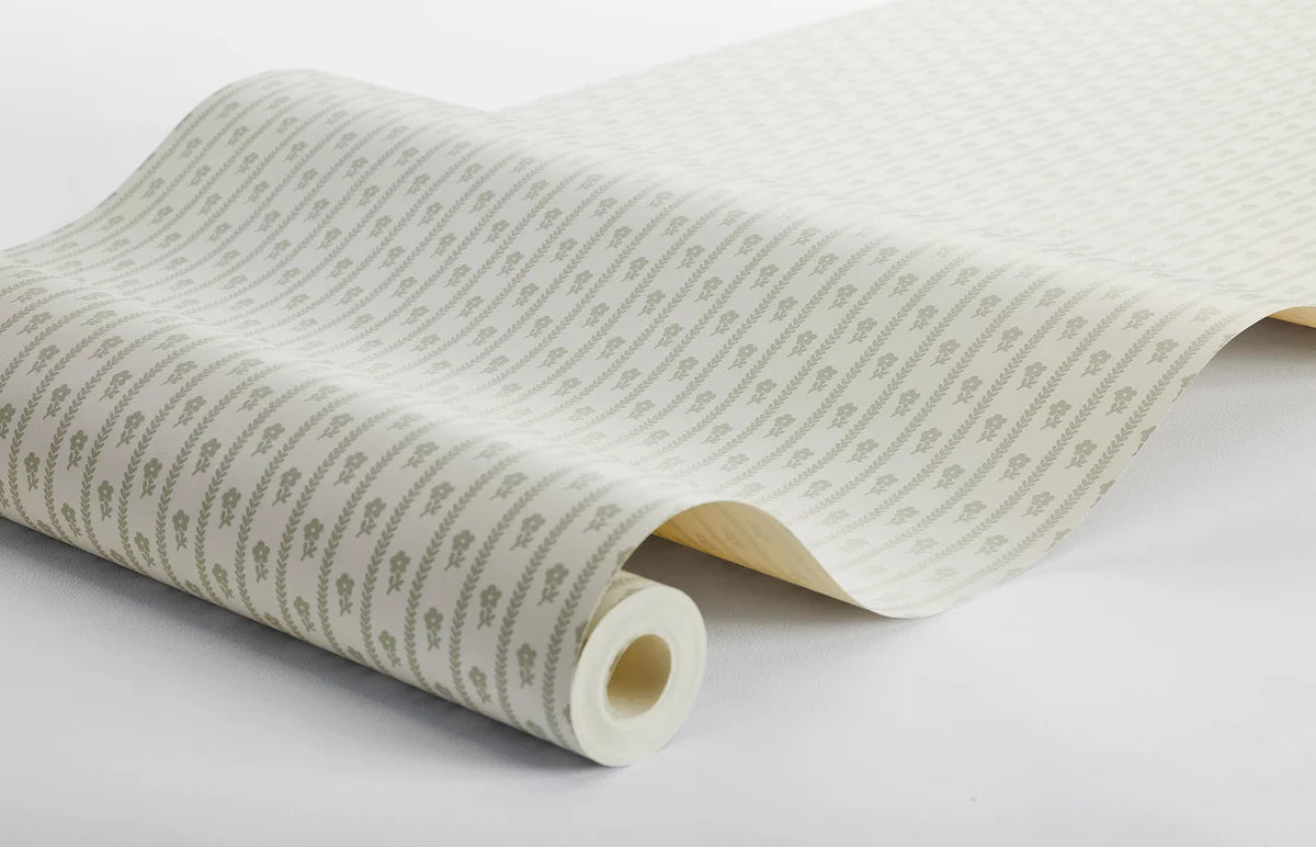 Tapete mit Pflanzenmotiv LILLA LYCKAN beige mit grün