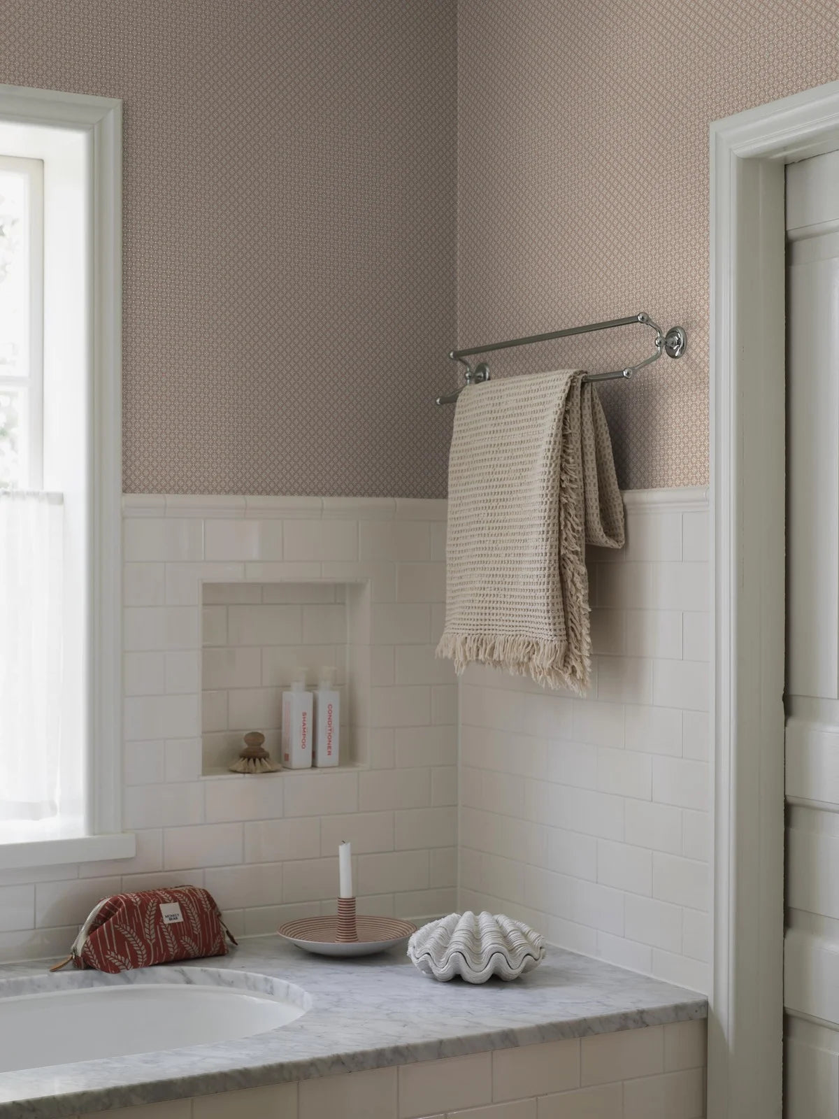 Geometrisch patroon behang SELMA terracotta