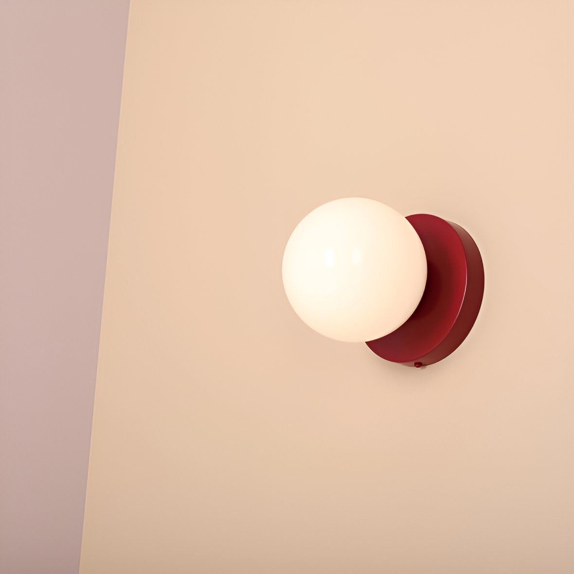 Ball Duo red wall lamp