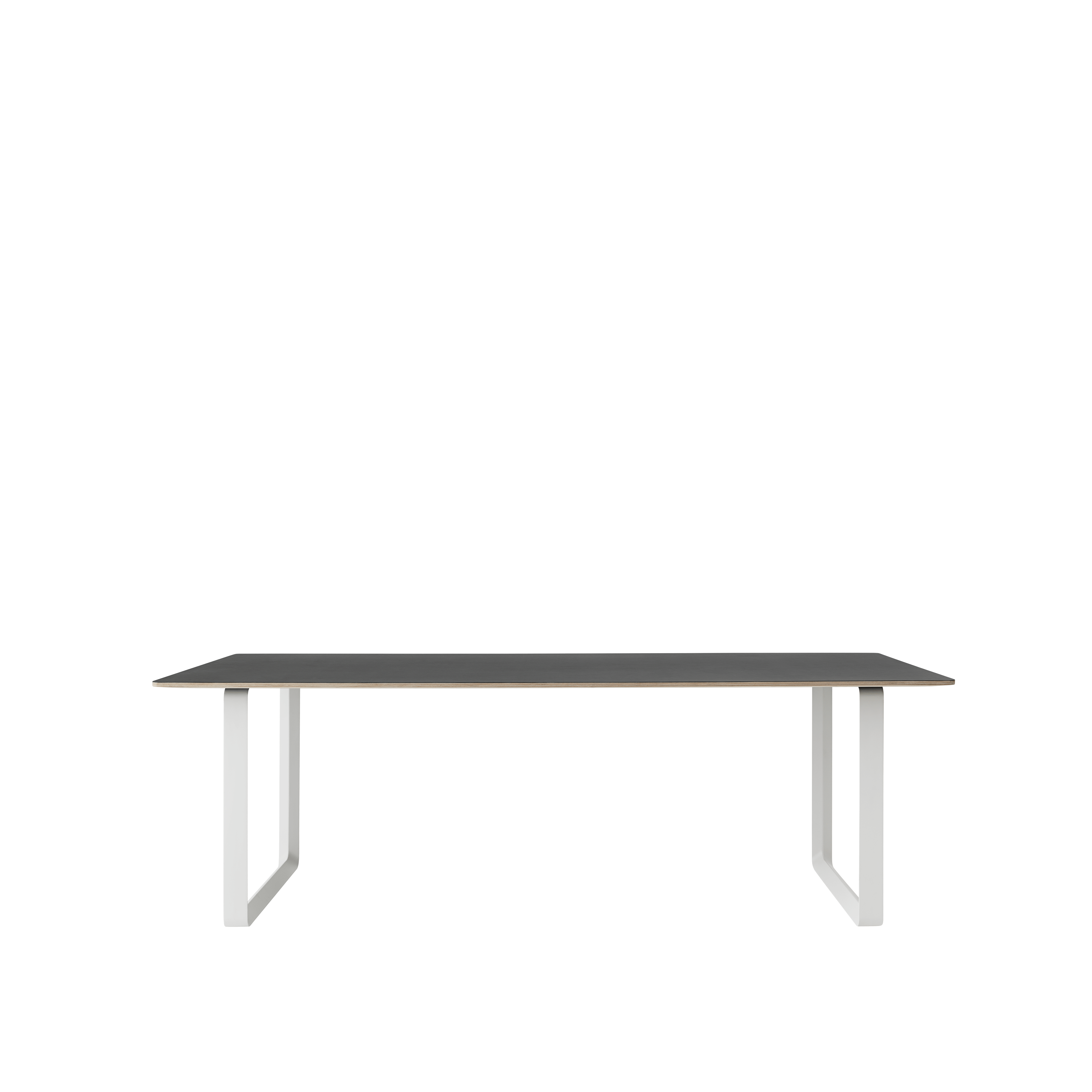 Tafel 70/70 zwart met witte basis