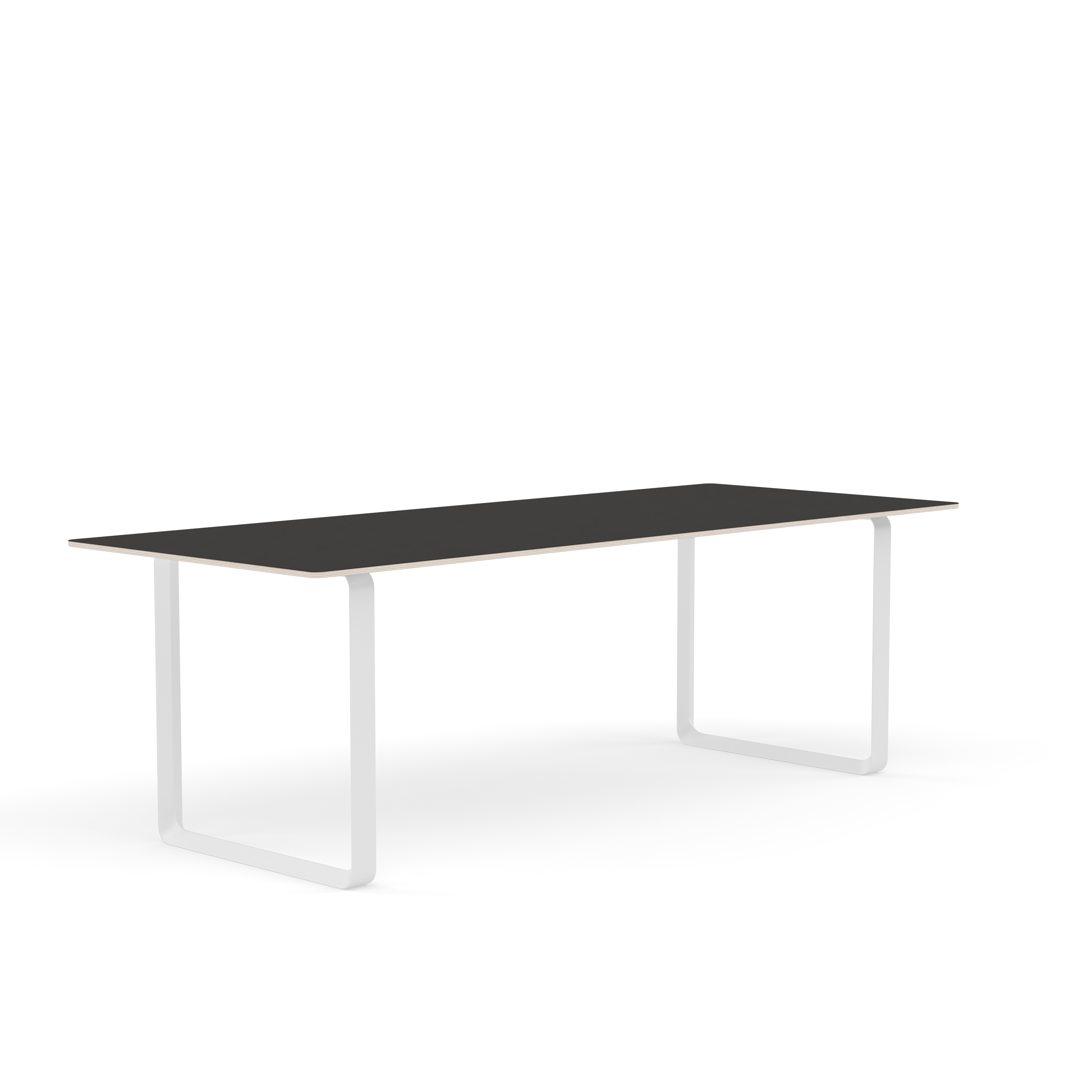Tafel 70/70 zwart met witte basis