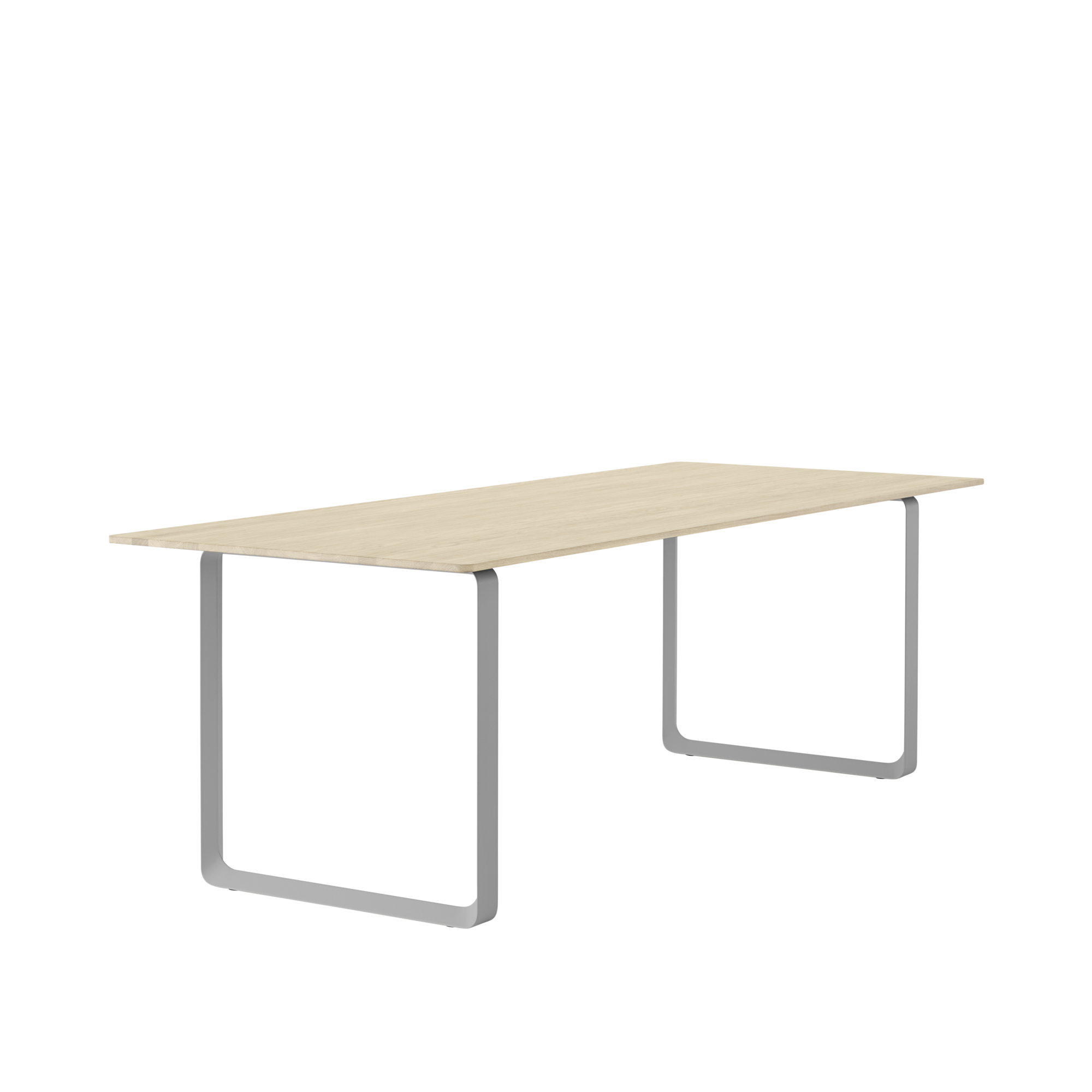 Eettafel 70/70 van eikenhout met grijze basis