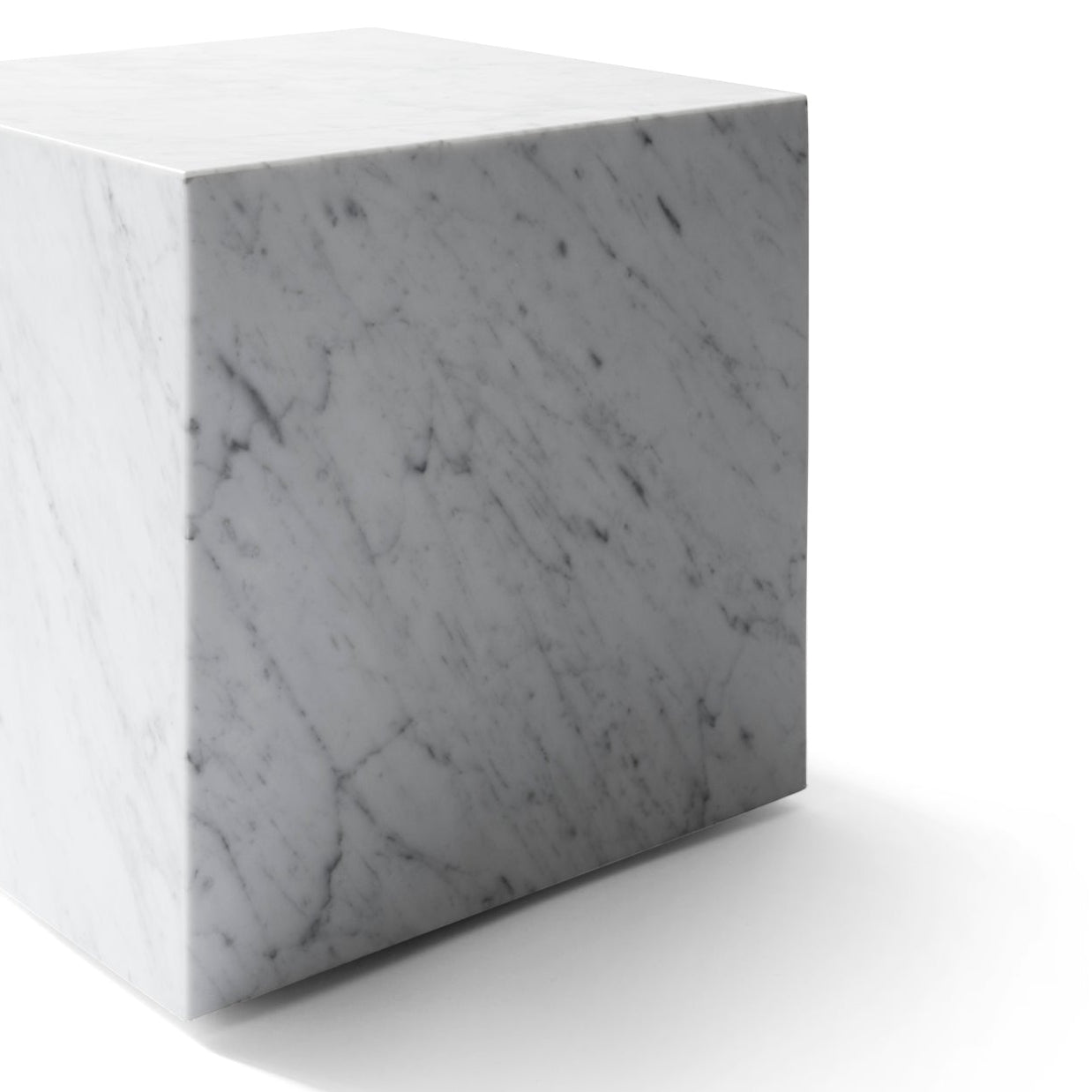 PLINTH CUBIC Side Table White Marble