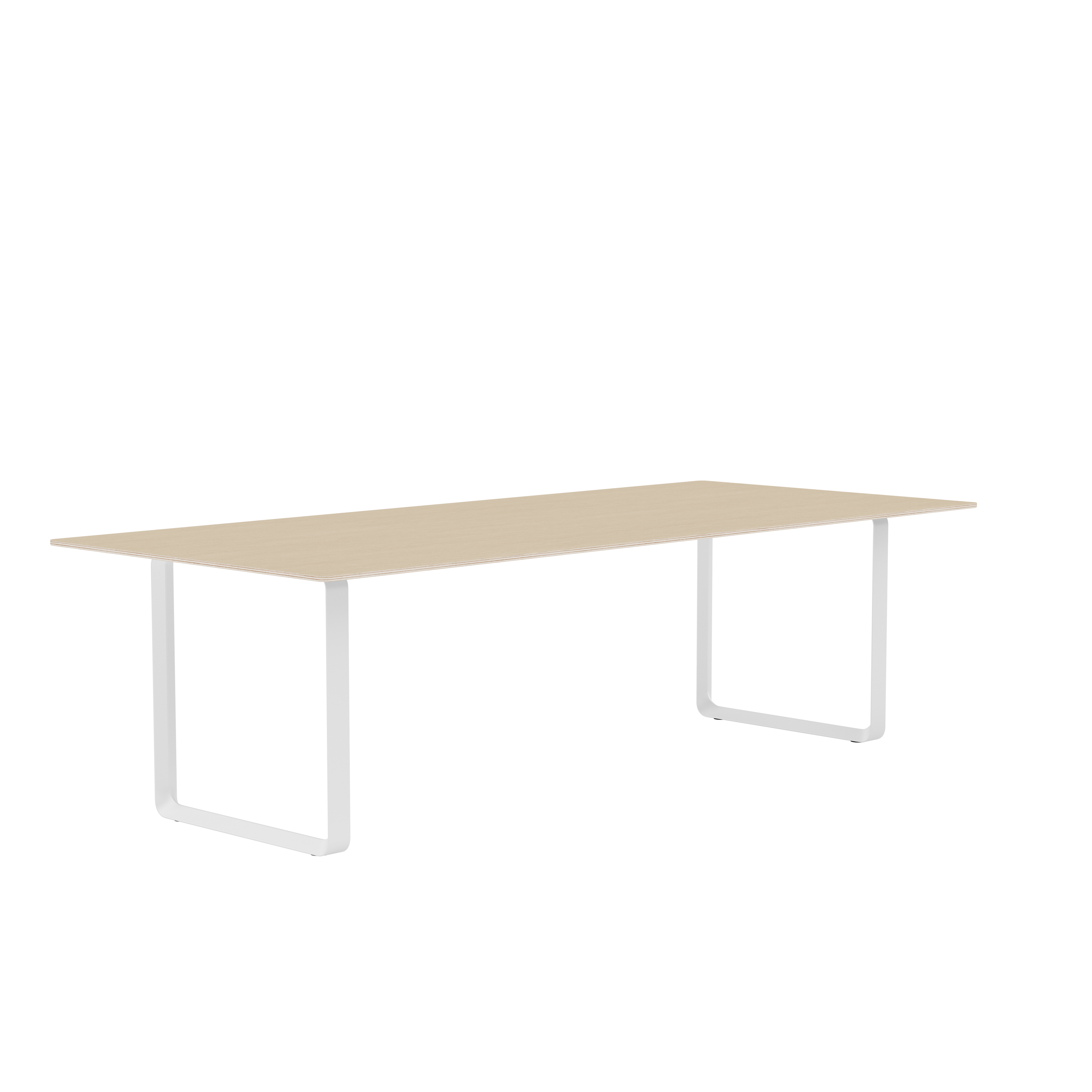 Eettafel 70/70 van eikenhout met een witte basis