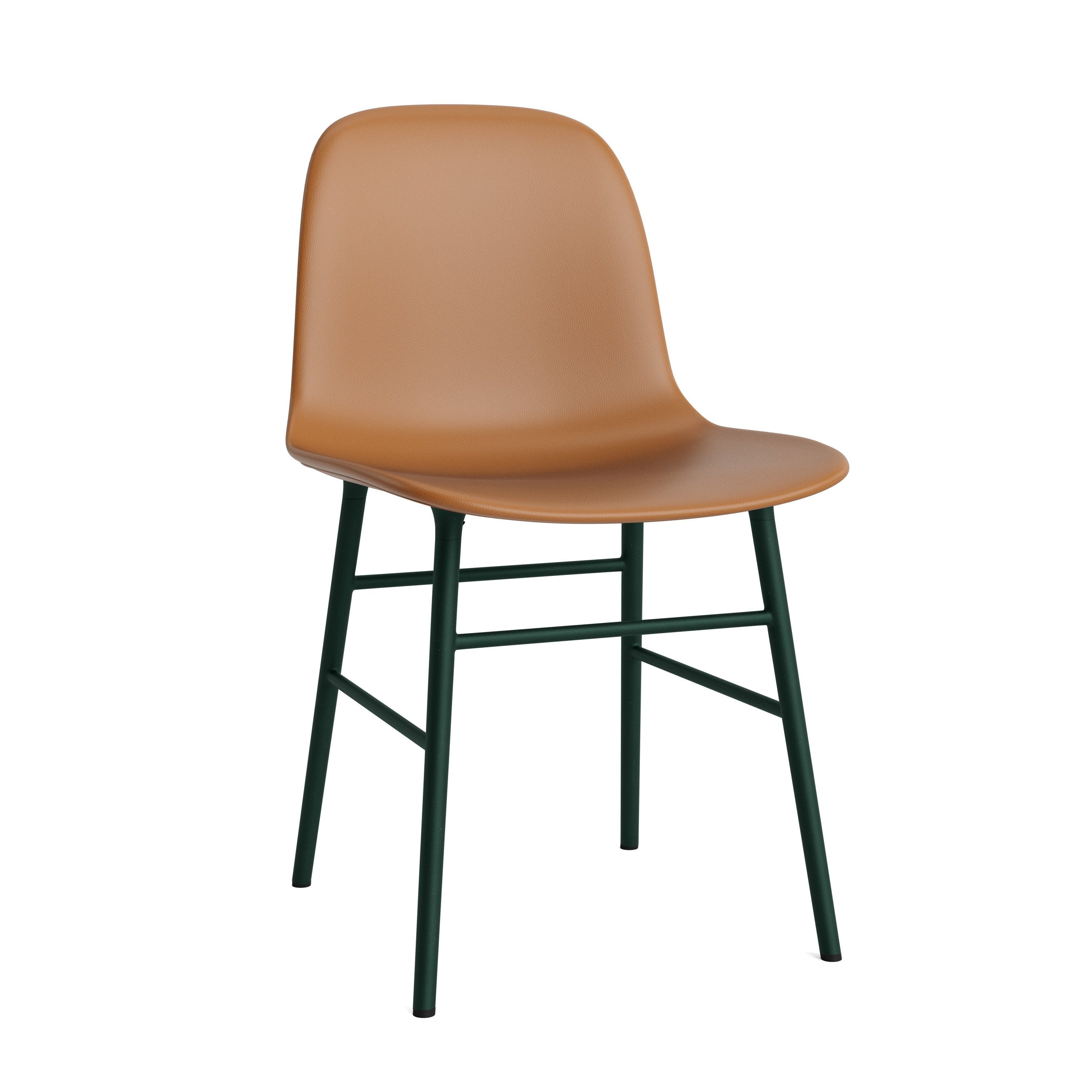 Upholstered chair with a green base