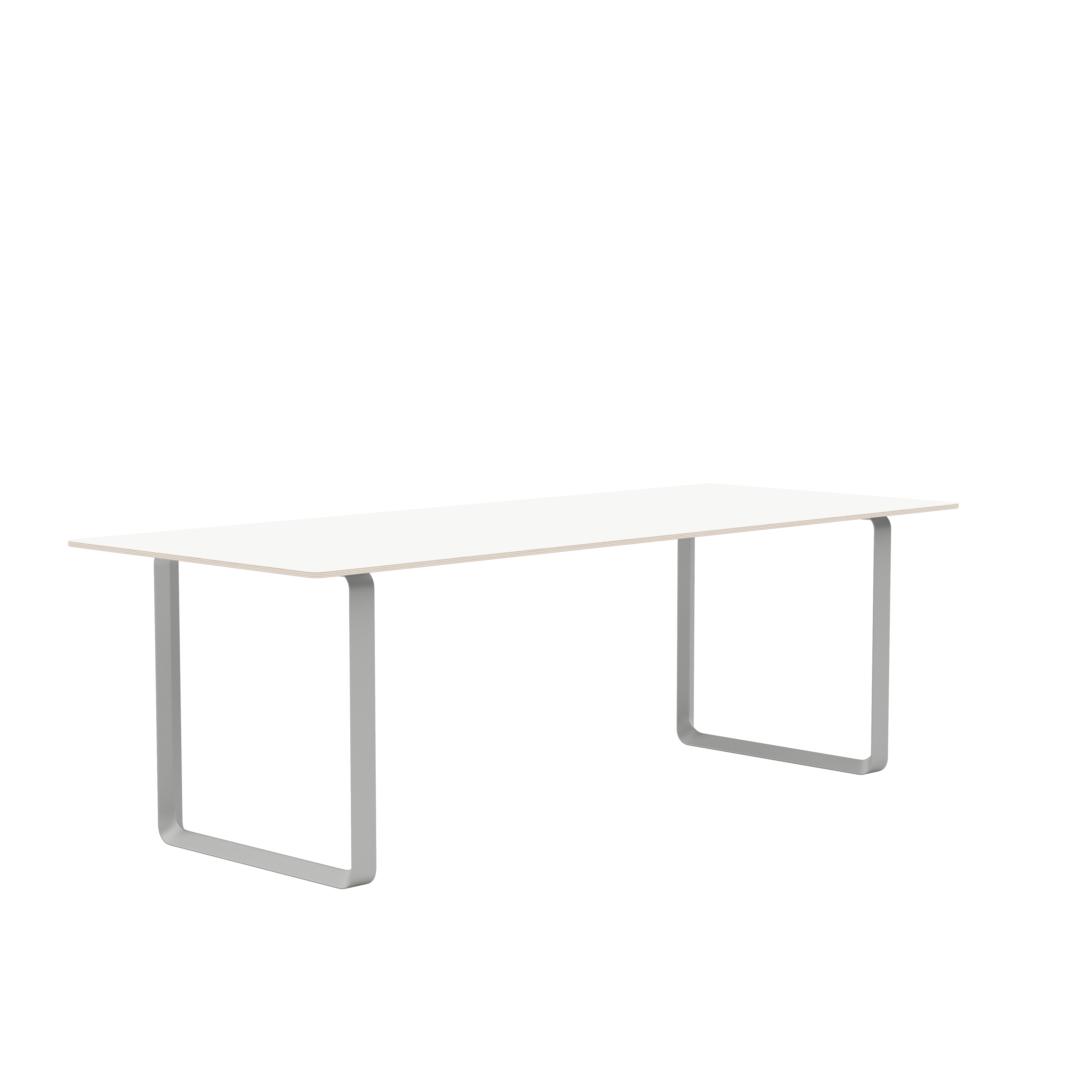 Tafel 70/70 wit met grijze basis