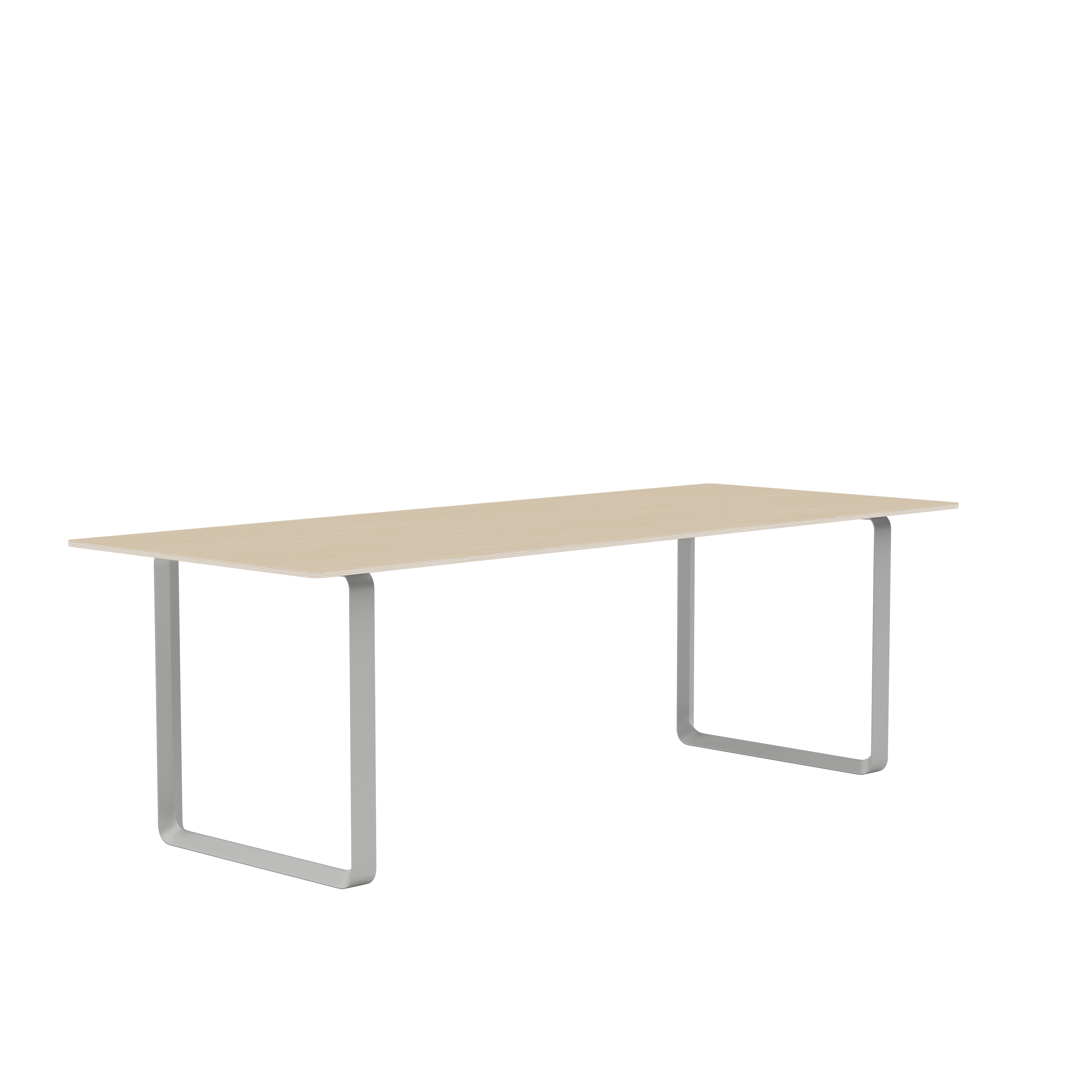 Eettafel 70/70 van eikenhout met grijze basis