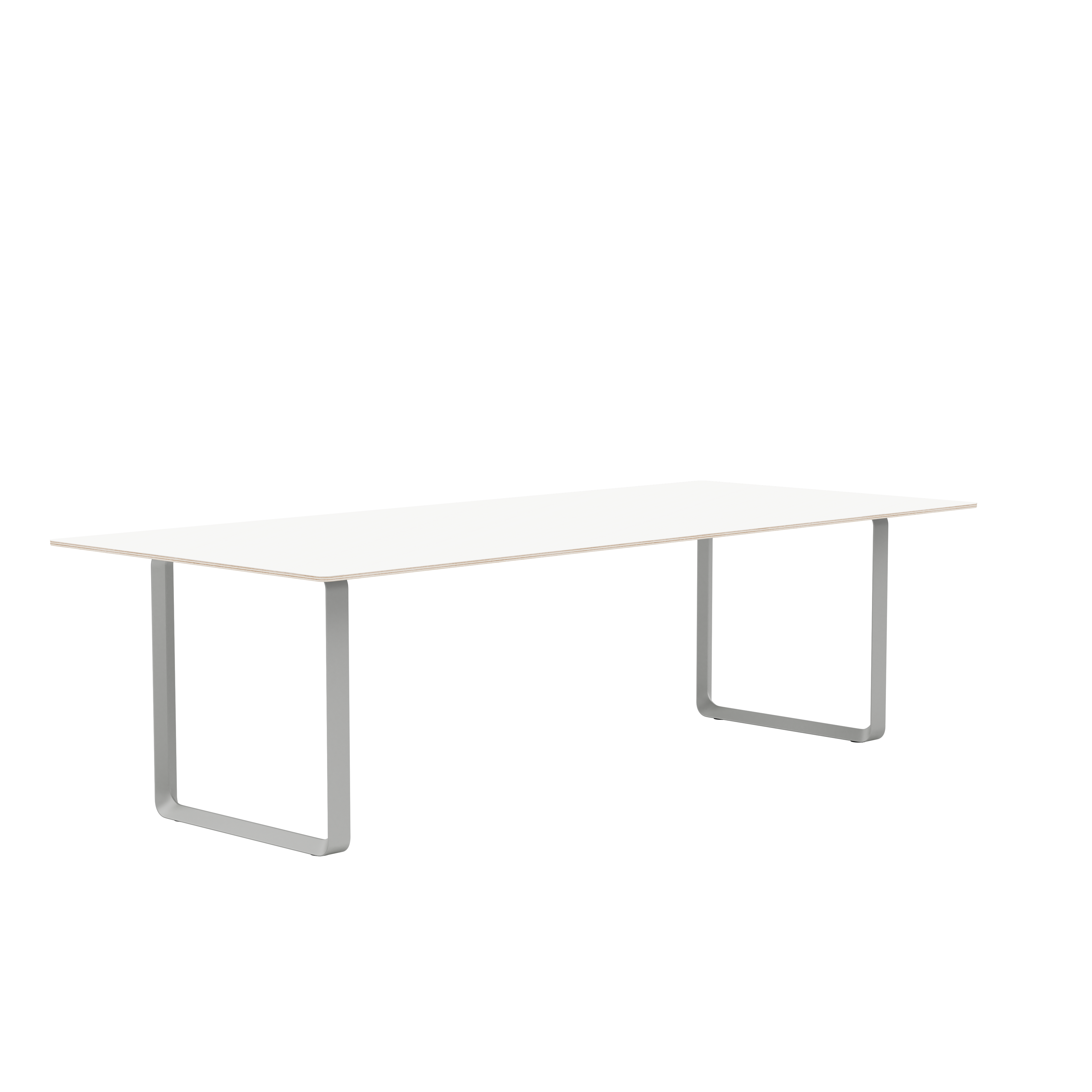 Tafel 70/70 wit met grijze basis