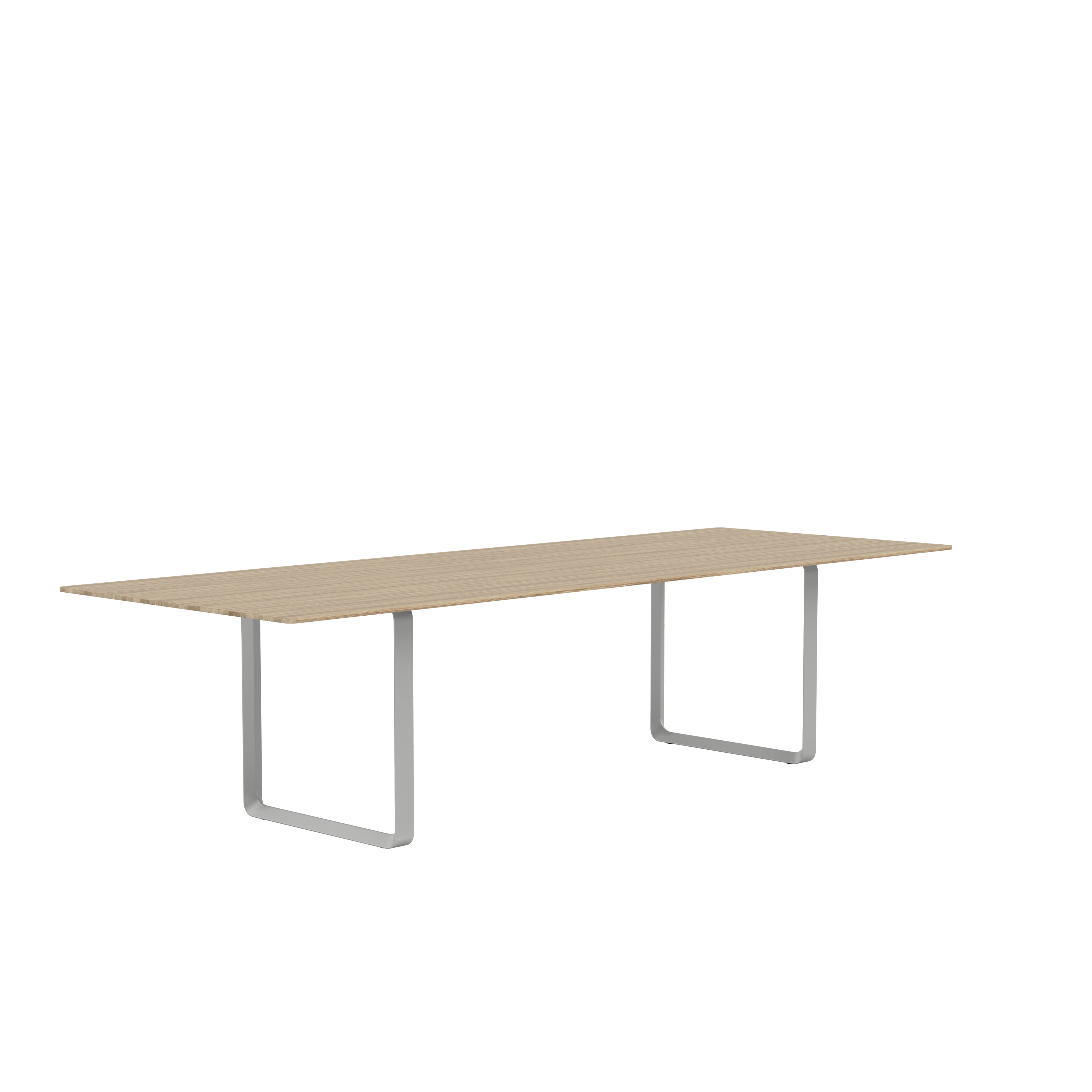 Eettafel 70/70 van eikenhout met grijze basis