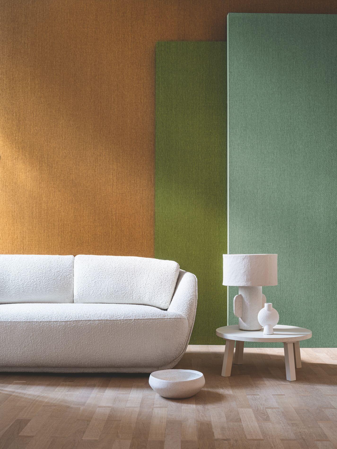 Linnen textielbehang met structuur ATMOSPHERE - SABLE donkerbeige