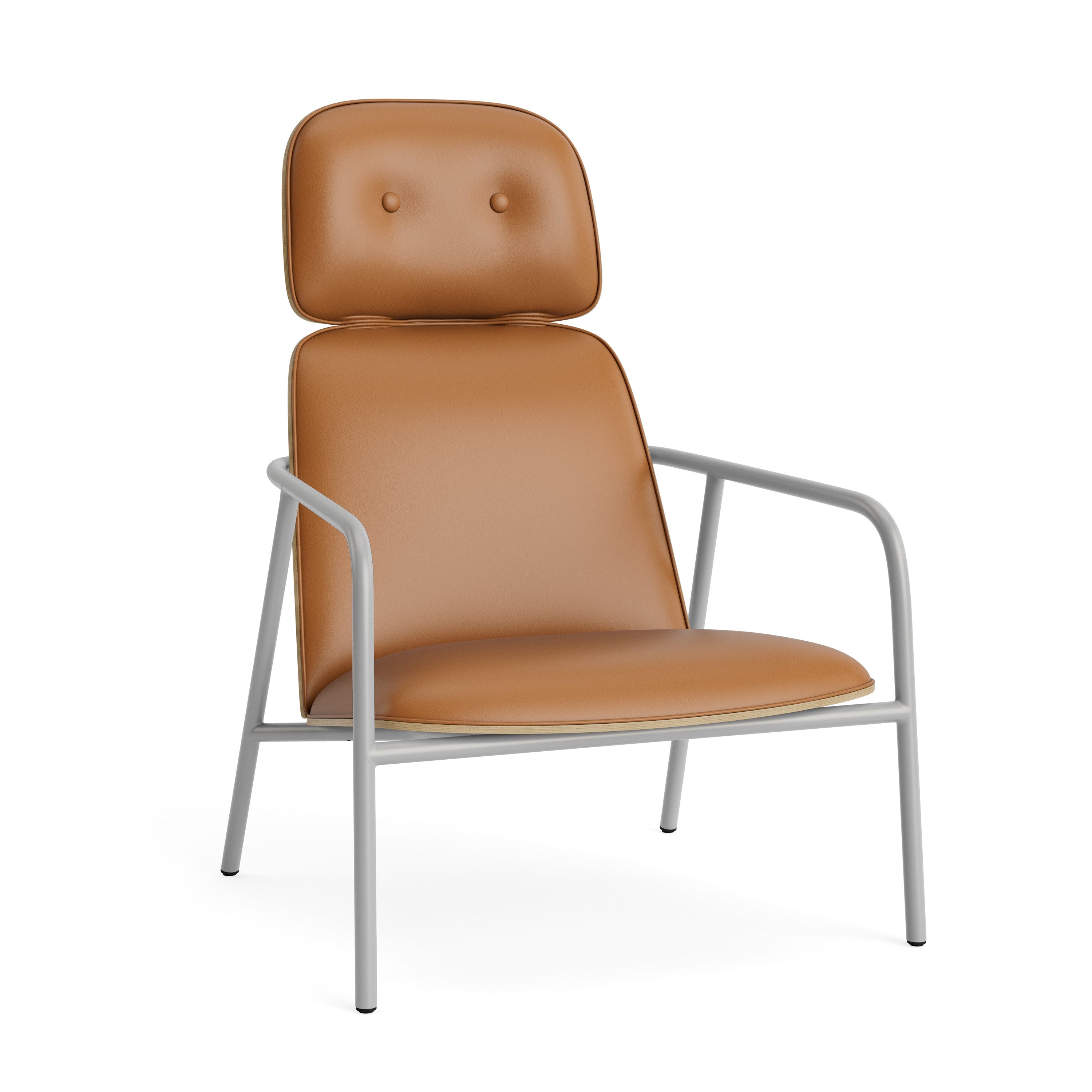 Fauteuil PAD HIGH eikenfineer met grijze basis
