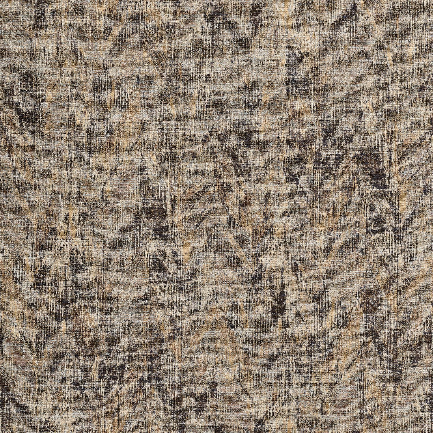 Structuurtextiel behang jacquard met abstract patroon ARAPAHO - SABLE ENCRE bruin met beige