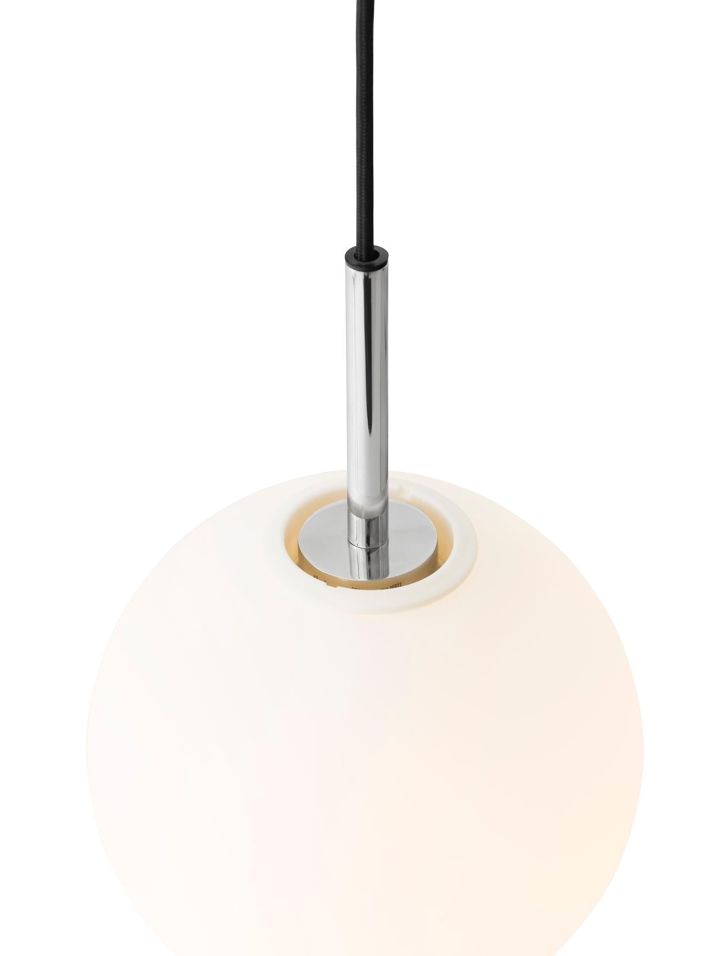 TR BULB polished steel pendant lamp